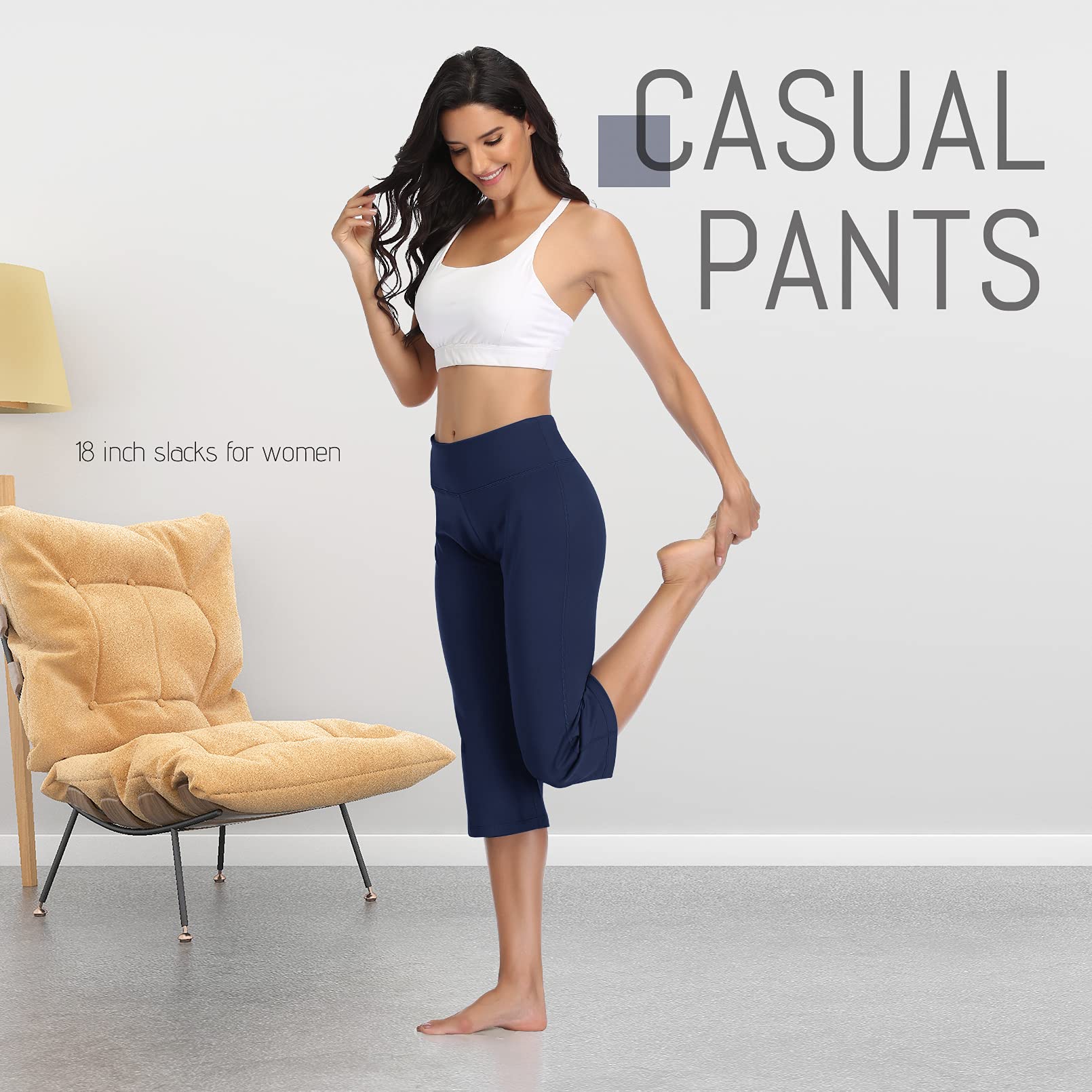 DAYOUNG Women's Bootcut Yoga Pants - High Waist Tummy Control Workout Leggings with 4-Way Stretch - Perfect for Yoga, Gym & Everyday Wear