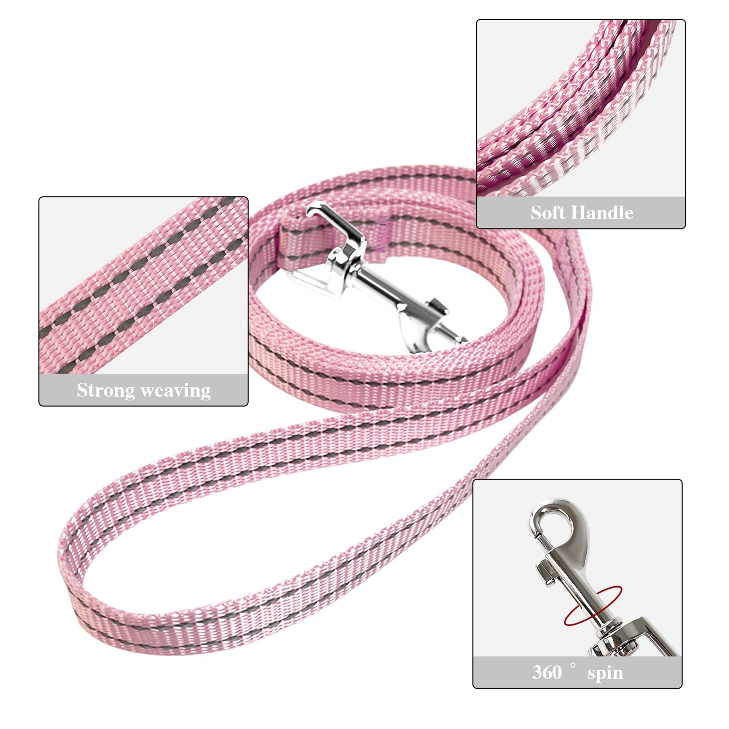 YIMEIS No Pull Soft Mesh Dog Harness and Leash Set - Reflective Adjustable Pet Vest for Small Medium Large Dogs & Cats (Pink, Small) - Perfect for Walking, Training & Outdoor Adventures