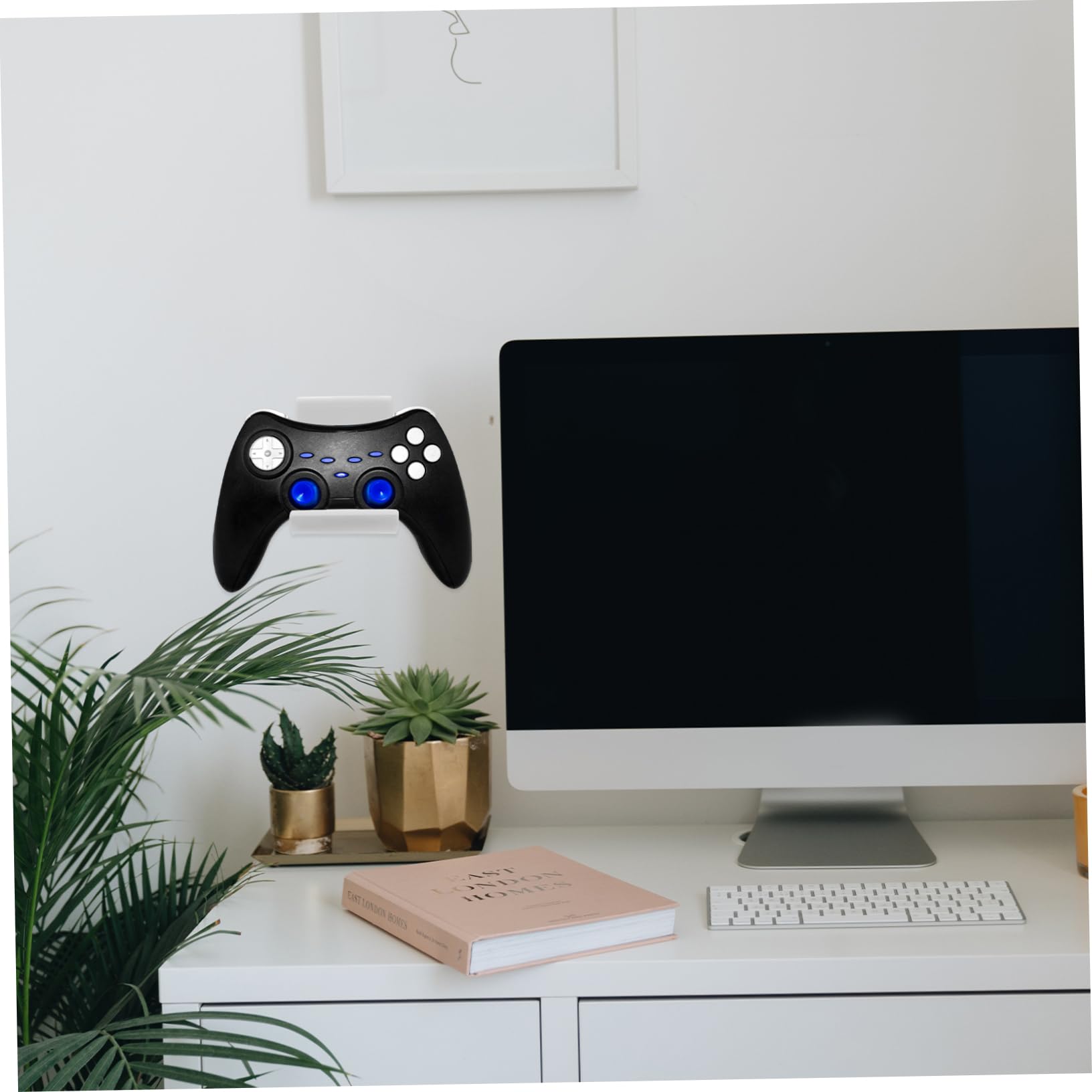 iBasenice Acrylic Game Controller Stand Holder - Organizer & Display for PS5, Xbox, Switch Pro Controllers & Headphones - Perfect for Gaming Setup, Desk Display, and Headset Storage