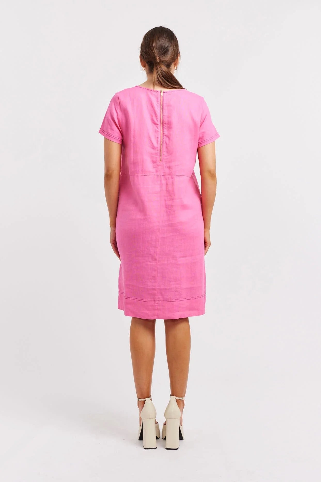 Chiara Linen Dress in Lipstick - Elegant & Comfortable Summer Dress for Women | Perfect for Beach, Vacation & Casual Outings