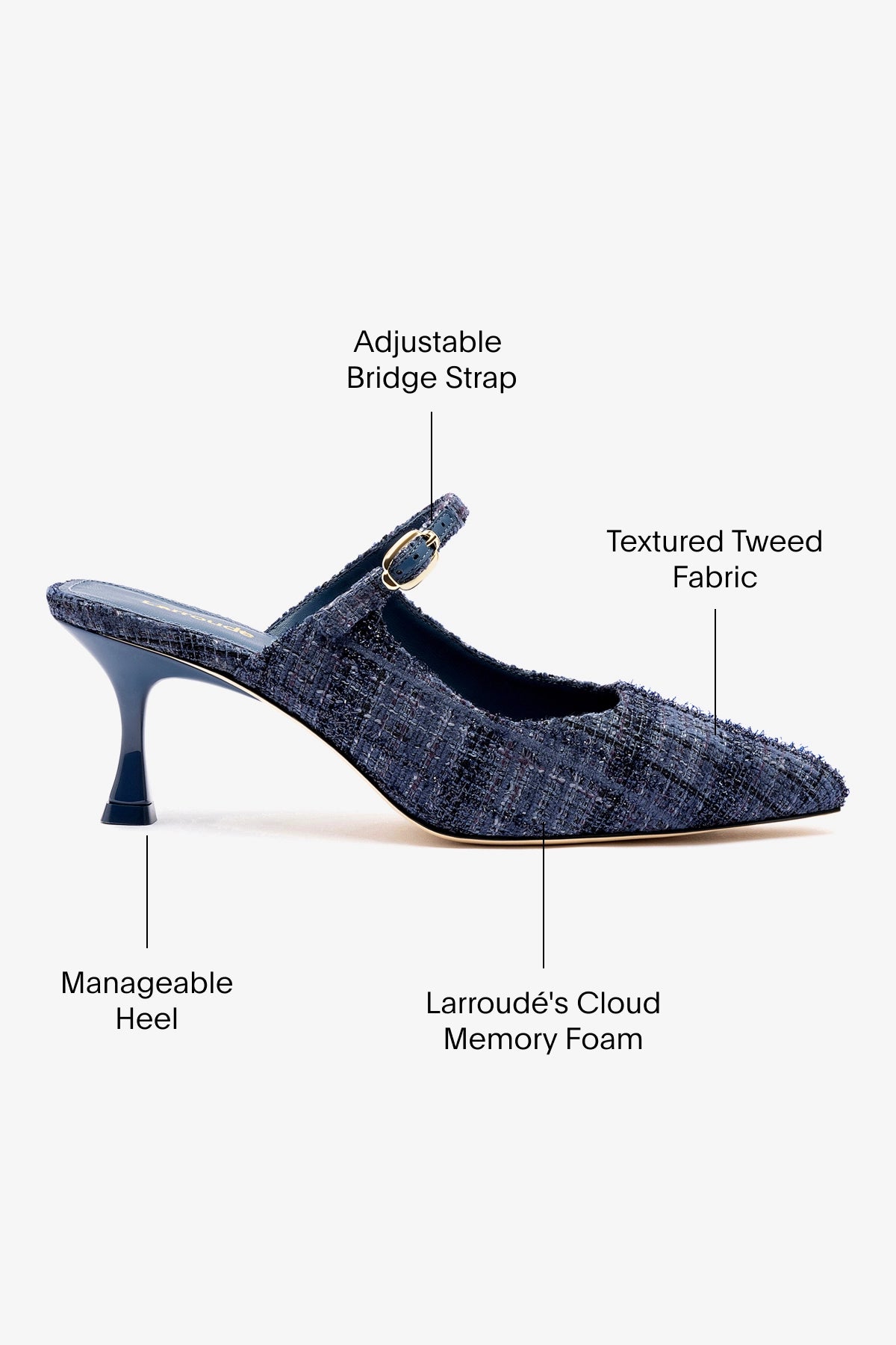 Ines Mule Shoes in Classic Marlin Tweed - Comfortable Loafers for Women | Perfect for Office, Casual Outings & Everyday Wear