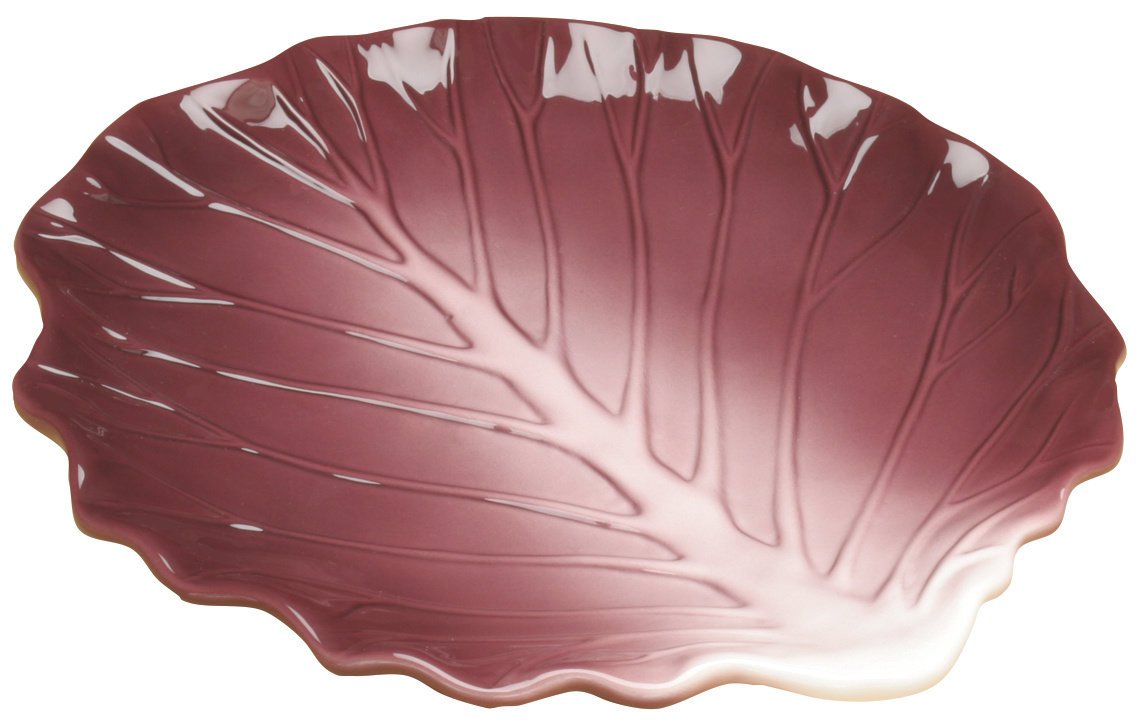 Large Red Cabbage Collectible Vegetable Ceramic Plate - Handmade Decorative Serving Dish for Farmhouse Kitchen, Dining Table Centerpiece