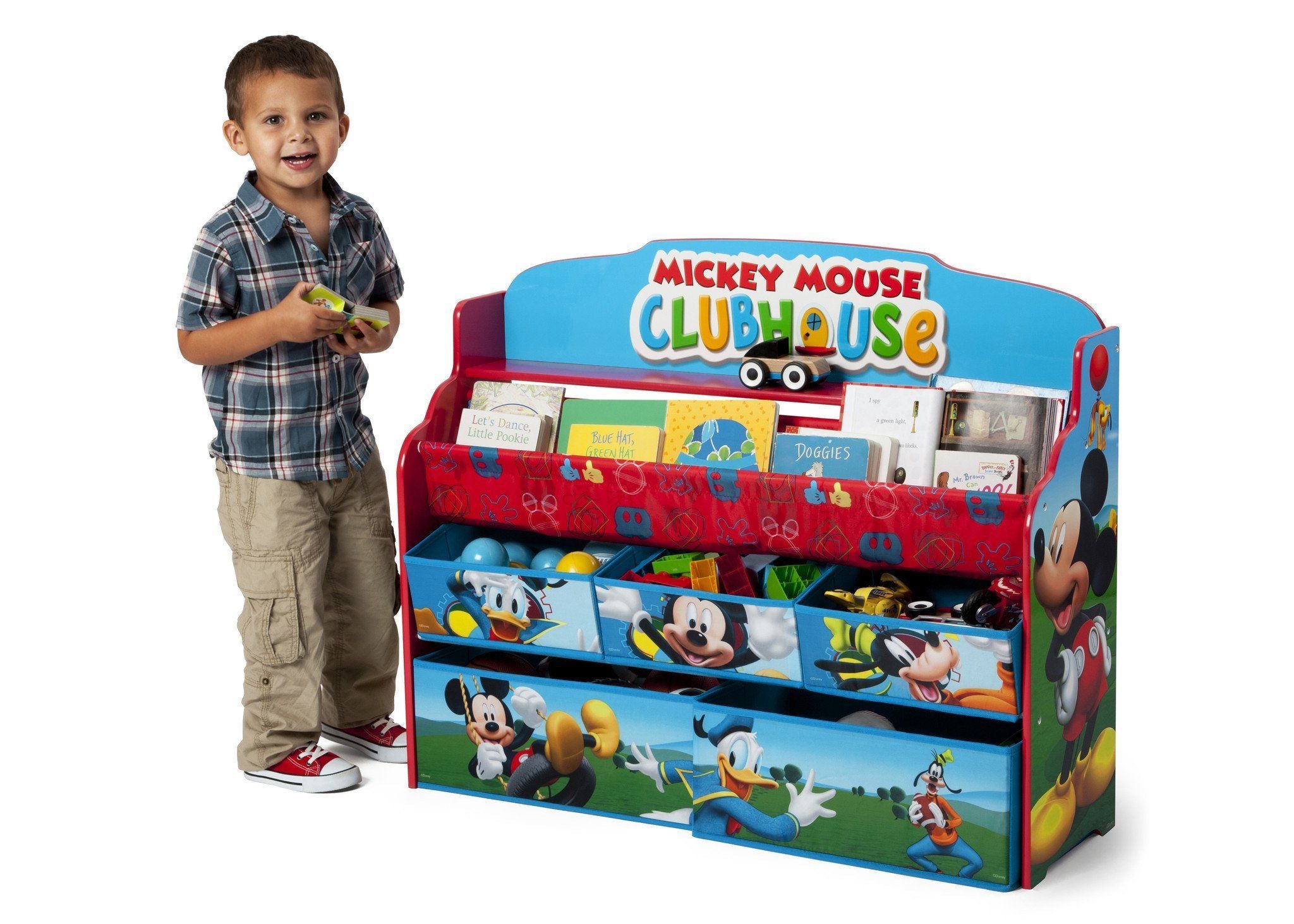 Mickey Mouse Deluxe Book & Toy Organizer Storage Box for Kids - Perfect for Nursery, Playroom & Classroom Organization