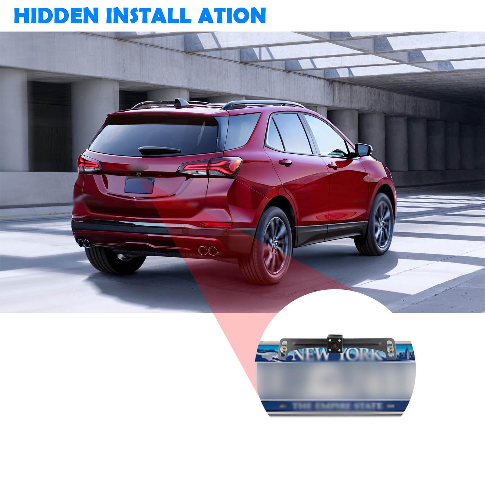 Universal Car Rear View Camera License Plate Bracket - Black Backup Camera Mount Kit for Dash Cam & Mirror Installation | Perfect for Parking Assistance & Safe Reversing