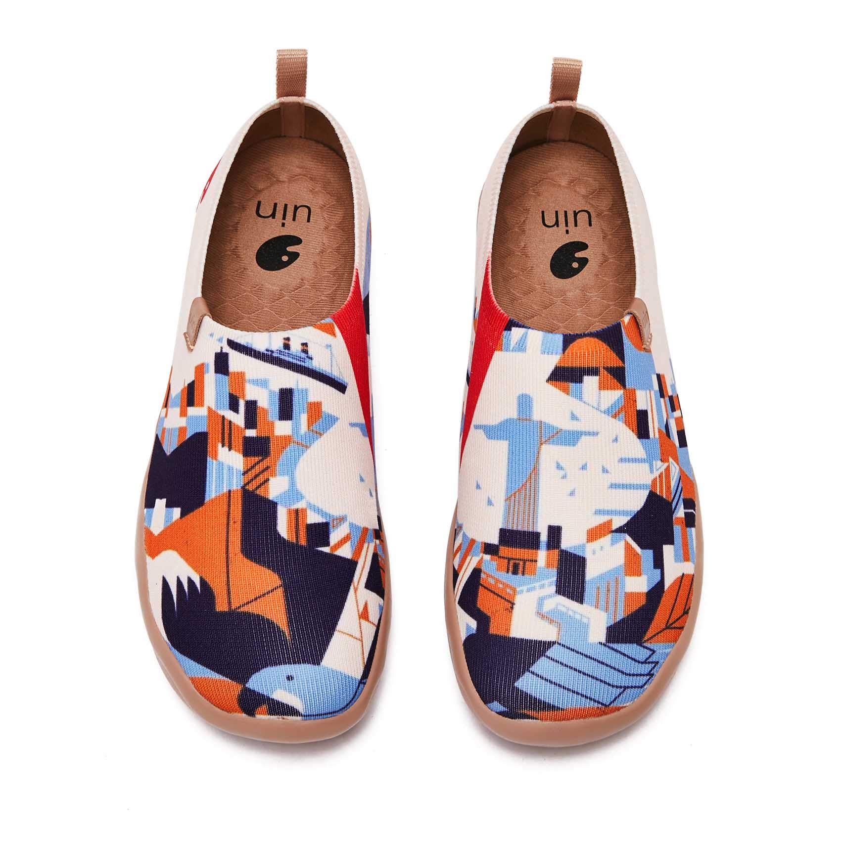 UIN Women's Art Painted Slip-On Travel Shoes - Lightweight Knit Loafers with Comfortable Cushioning | Fashion Sneakers for Walking, Work & Casual Outfits | Toledo Ⅱ Collection
