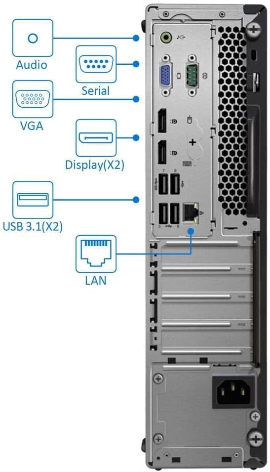 Lenovo ThinkCentre M720s SFF Desktop Computer Bundle - Intel Core i5-8500, 16GB RAM, 512GB SSD, WiFi, DVD, 24