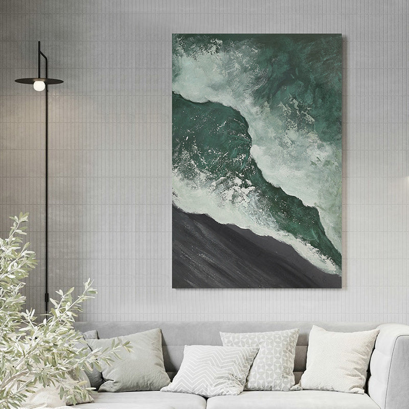Hand-Painted Textured Acrylic Seascape Art - Original Sea Wave Painting for Modern Home & Office Wall Decor | Perfect for Living Room, Bedroom or Coastal Theme Interior Design