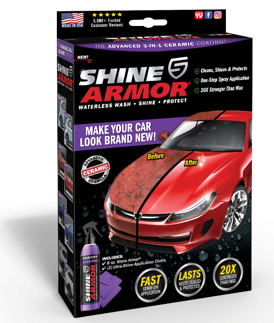 Shine Armor Car Wax & Polish Kit - Ultimate Ceramic Coating Protection for Cars, Trucks & SUVs | Long-Lasting Shine & Water Repellent | Perfect for Detailing, Showroom Finish & Daily Protection