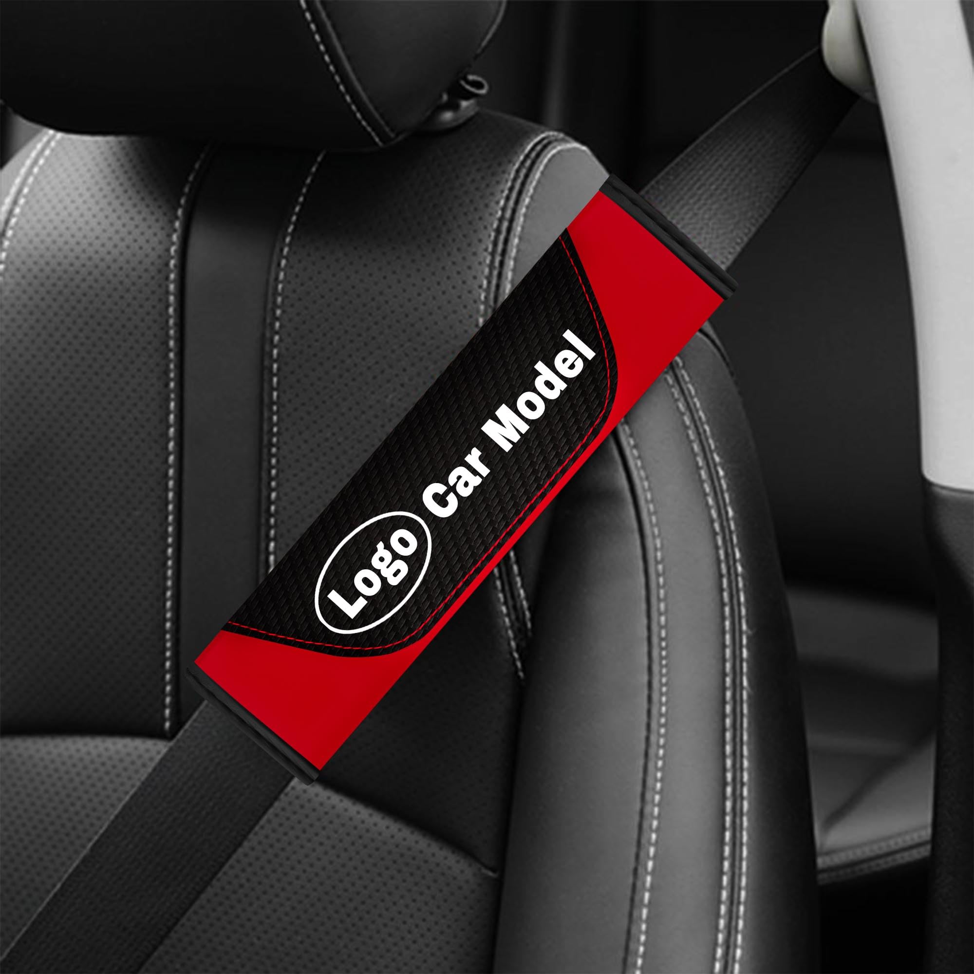 Premium Car Seat Belt Cushion Pad - Custom Text Carbon Fiber Seat Belt Cover - Comfortable Shoulder Protector for Long Drives & Road Trips - Perfect for Commuters, Travelers and Family Safety
