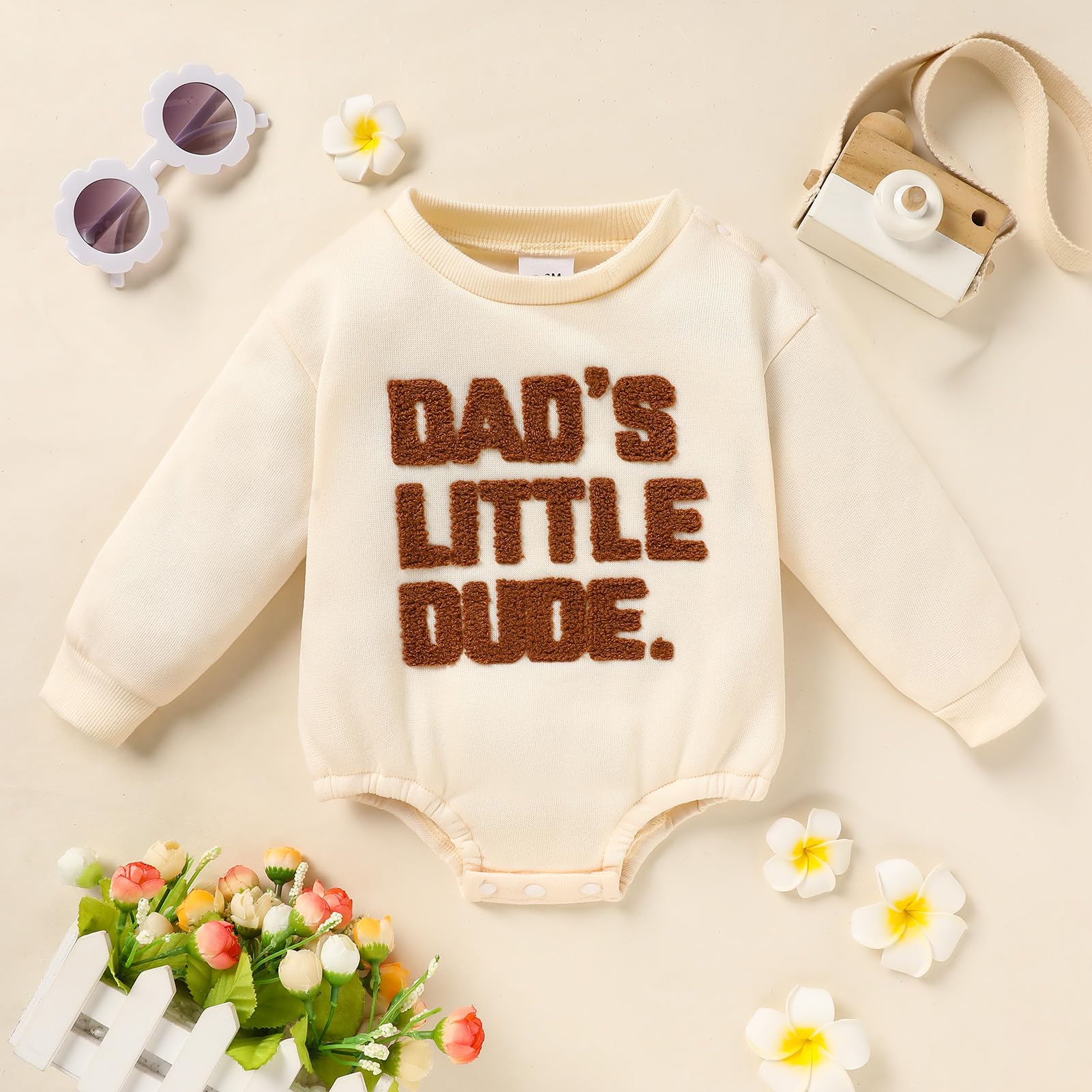 GRNSHTS Newborn Baby Boy Outfit - Long Sleeve Oversized Romper for Toddler Boys | Soft Cotton Coming Home Outfit | Cozy Fall Winter Clothes for Infants | Perfect for Holidays, Photoshoots & Family Gatherings