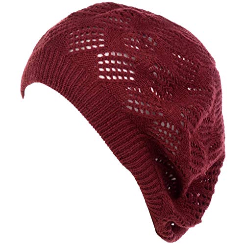 Mesh Diamond Knit-burgundy