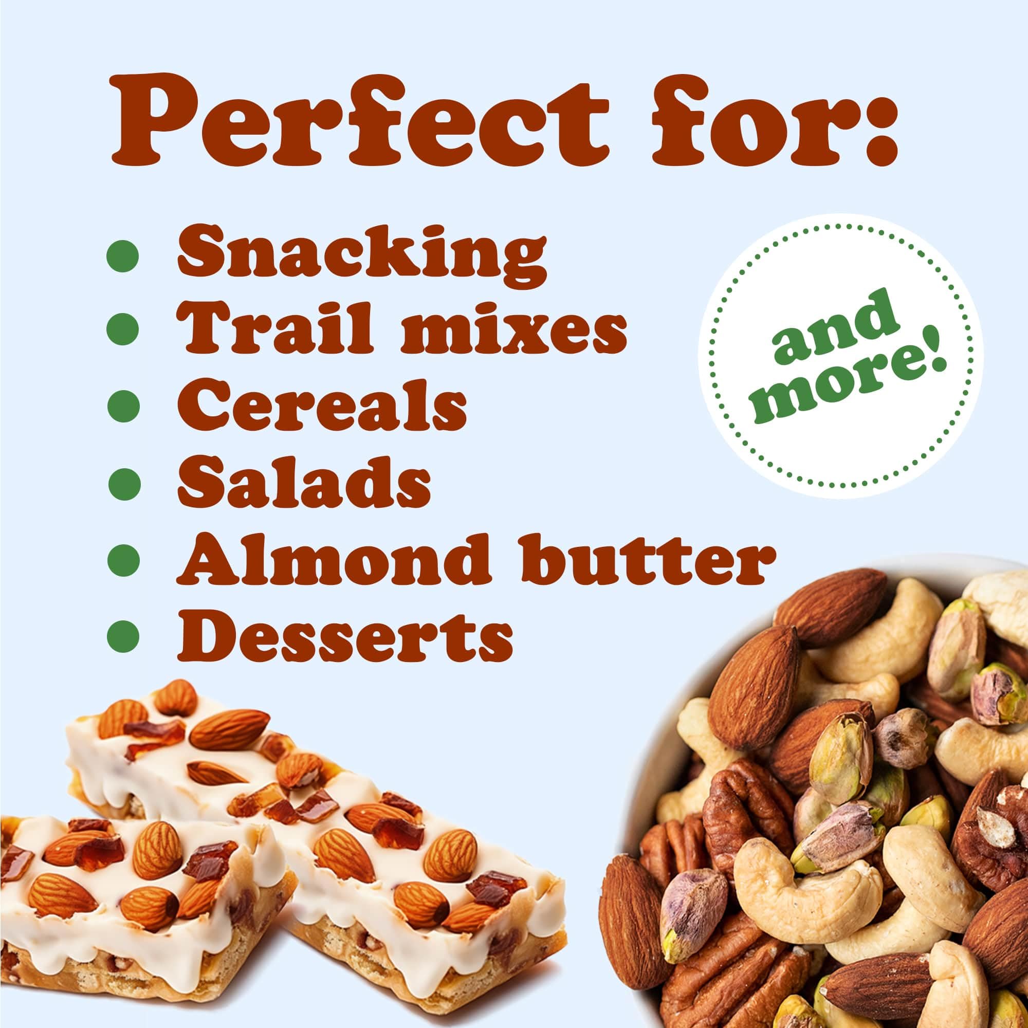 Organic Dry Roasted Almonds, 8 Pounds – Non-GMO, Unsalted, Vegan, Keto, Paleo, Kosher, Bulk Snacks | High in Protein, Fiber, Vitamin E & Minerals | Perfect for Healthy Snacking, Baking & Meal Prep