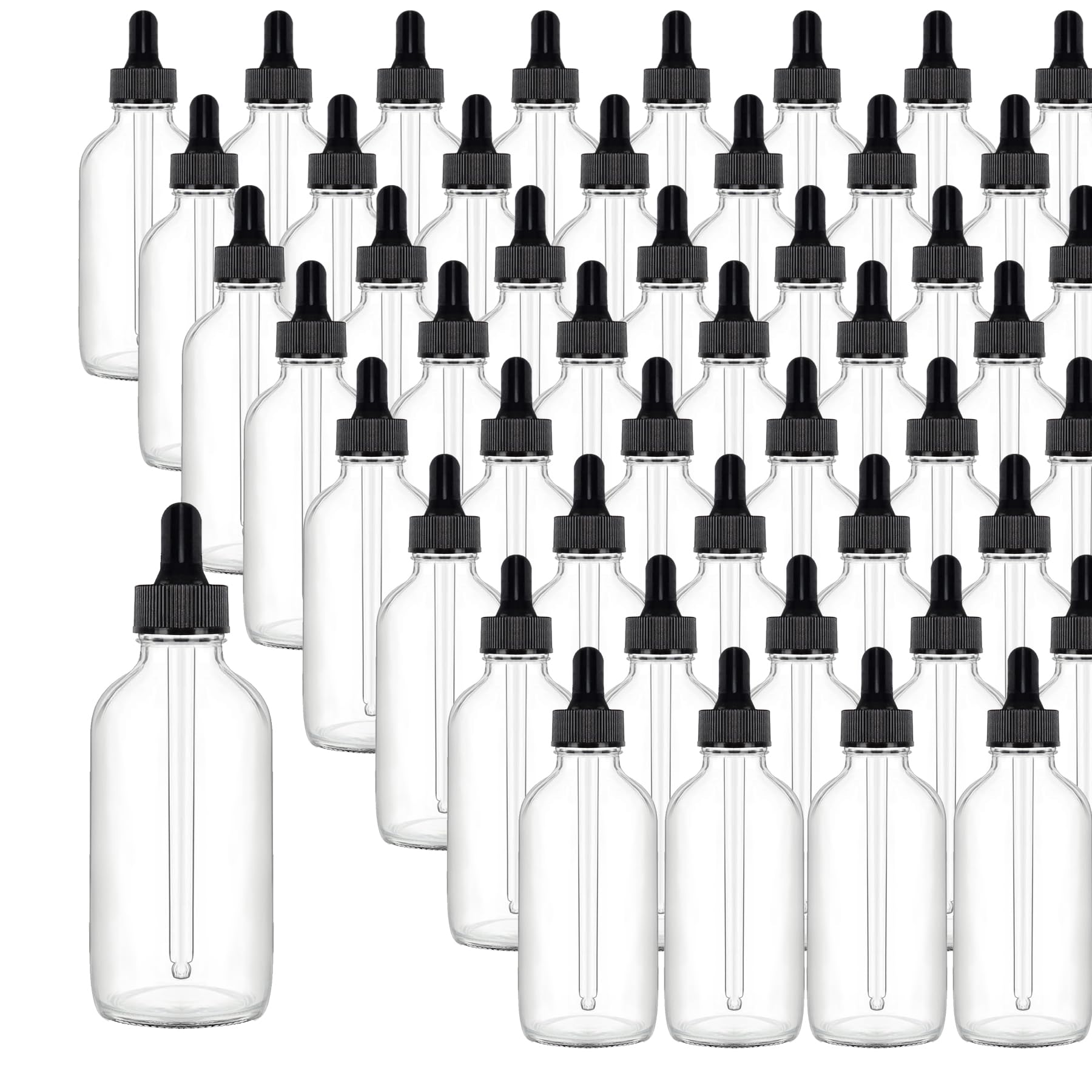 48 Pack 4oz (120ml) Clear Glass Dropper Bottles with Glass Droppers - Essential Oil Bottles, Perfume Bottles, DIY Cosmetic Containers - Perfect for Aromatherapy, Travel Size Liquids & Handmade Skincare Products