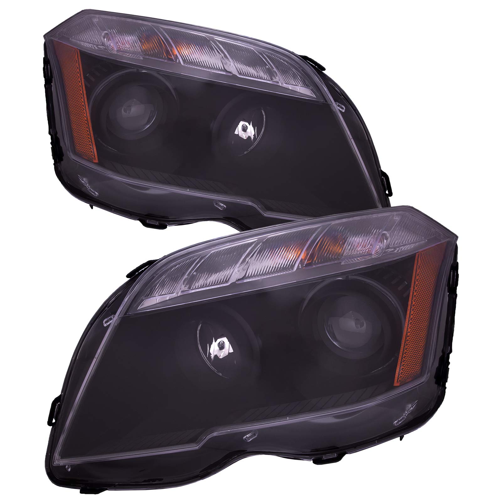 PERDE Halogen Headlight Assembly with Black Housing & Clear Lens - Compatible with Mercedes-Benz GLK 2010-2012 | Replacement for Dim or Broken Headlights | Perfect for Night Driving & Off-Road Adventures