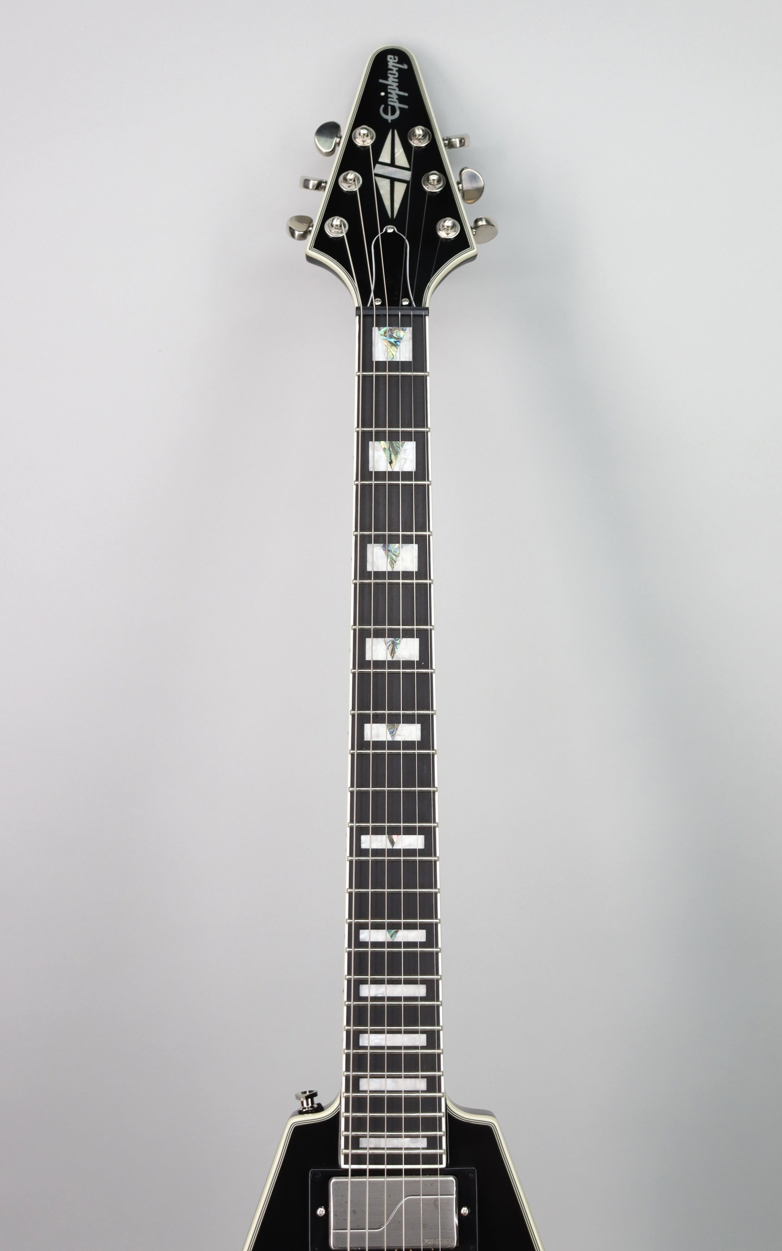 Epiphone Flying V Prophecy Electric Guitar - Aged Jet Black Metallic Finish, Inspired by Gibson | Perfect for Rock, Metal & Stage Performances
