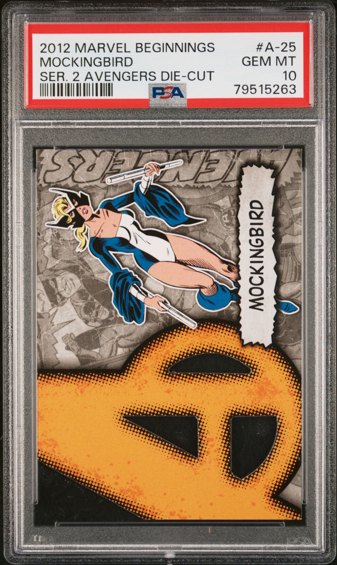 2012 Marvel Beginnings Series 2 Avengers Die-Cut Mockingbird #A25 PSA 10 Graded Card - Perfect for Collectors, Display & Investment