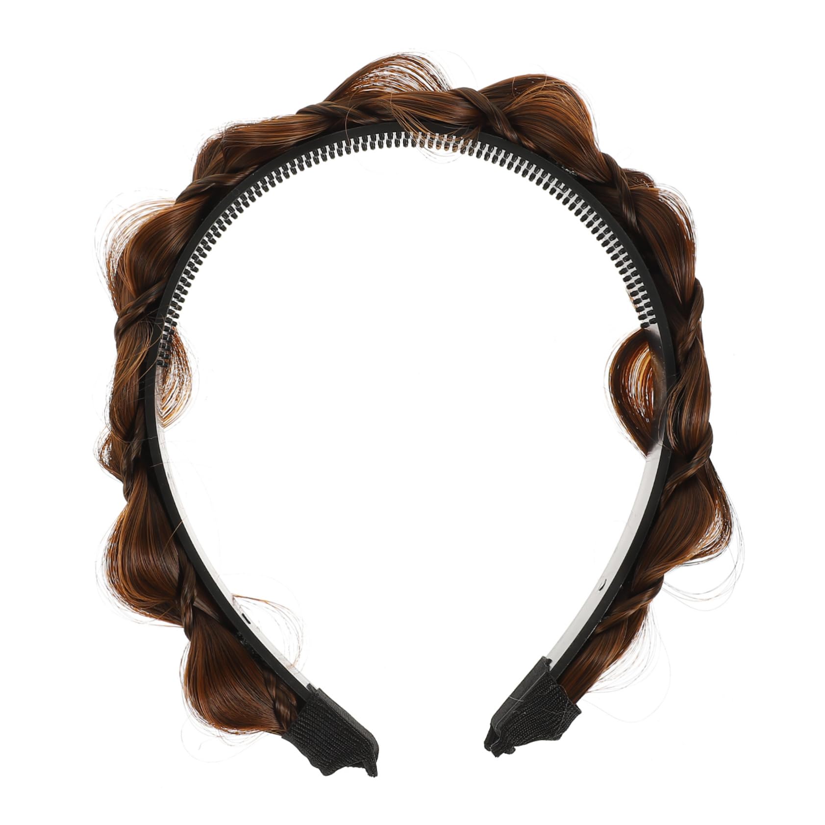 FRCOLOR Women's Thick Braided Headband - Soft Elastic Hair Plait Headwrap for Daily Wear, Workouts & Outdoor Activities