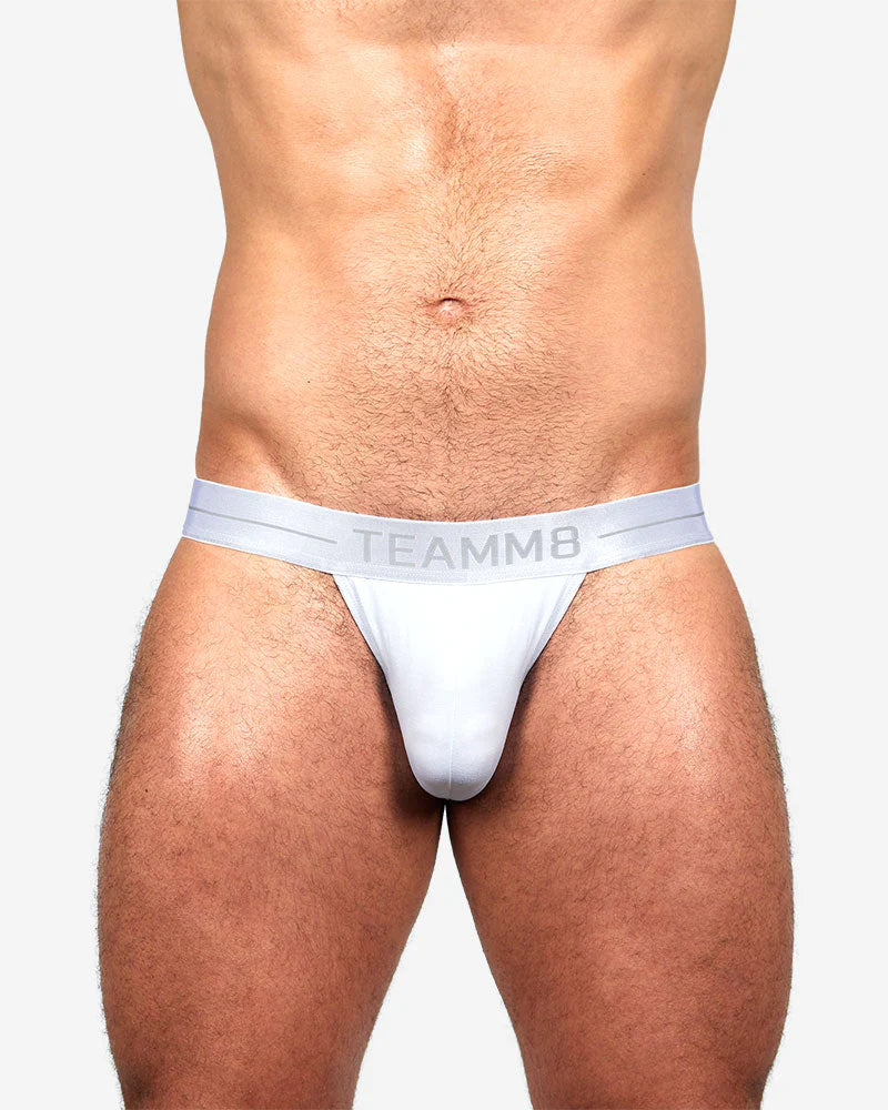 Teamm8 Icon Sport Brief Modal White - Comfortable Athletic Underwear for Men - Perfect for Running, Gym & Workout