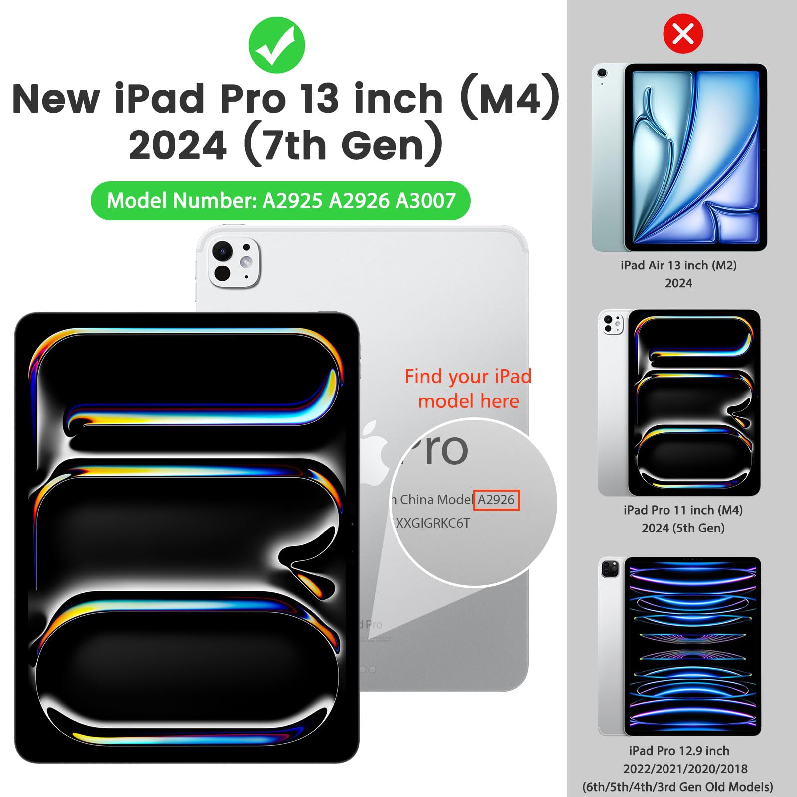 MoKo Ultra Slim Stand Case for iPad Pro 13 Inch M4 2024 (7th Gen) - Hard PC Translucent Back Shell Cover Compatible with iPad Pro 2024 Model (A2925/A2926/A3007), Supports Apple Pencil Pro - Perfect for Work, Study & Travel (Black)
