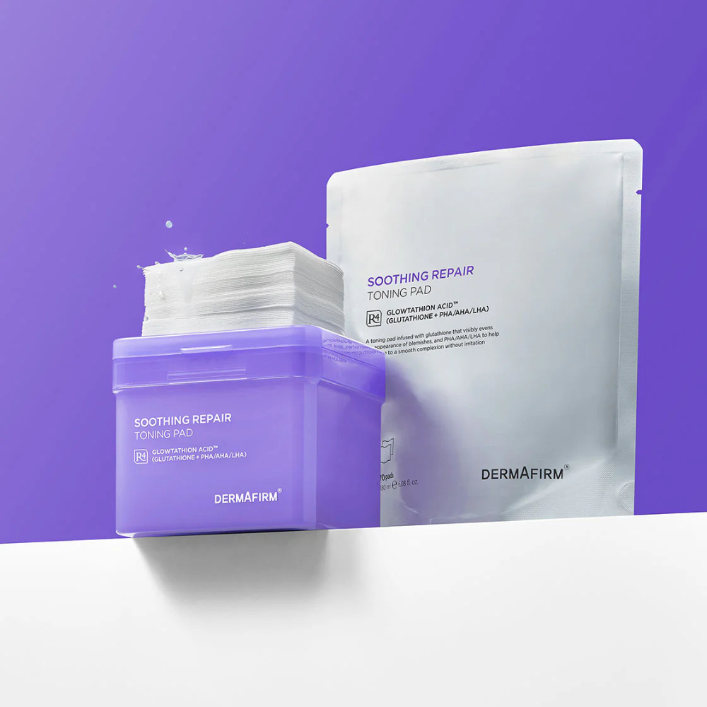 DERMAFIRM Soothing Repair Toning Pad R4 - 180ml (70 Pads) | Korean Skincare for Sensitive Skin | Hydrating & Calming Facial Treatment for Daily Use & Post-Procedure Care