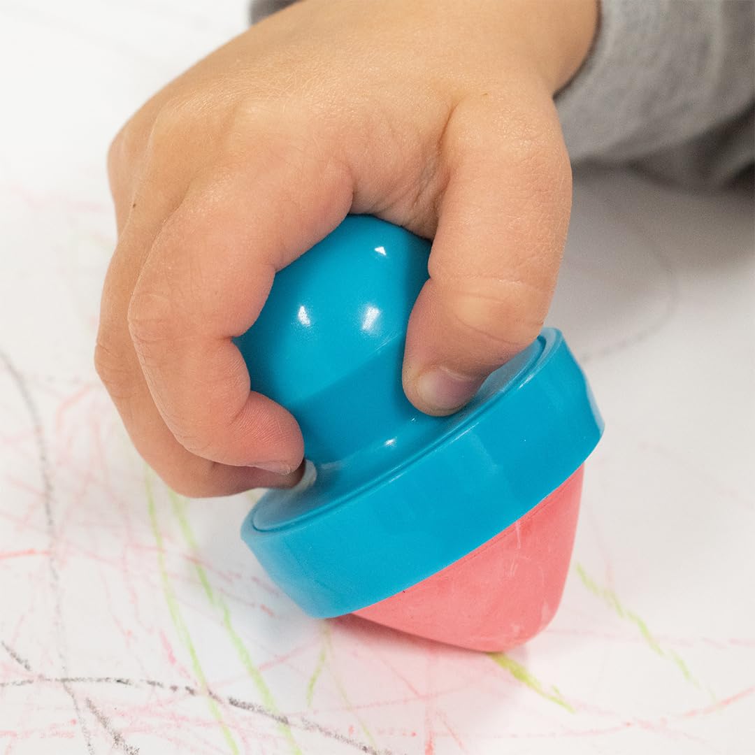 READY 2 LEARN Non-Toxic Easy Grip Chalk for Toddlers 18m+ | 6 Vibrant Colors | Jumbo Sidewalk Chalk Set | Easy to Hold & Washable | Refill Pack Available | Perfect for Outdoor Play, Driveway Art & Preschool Learning Activities