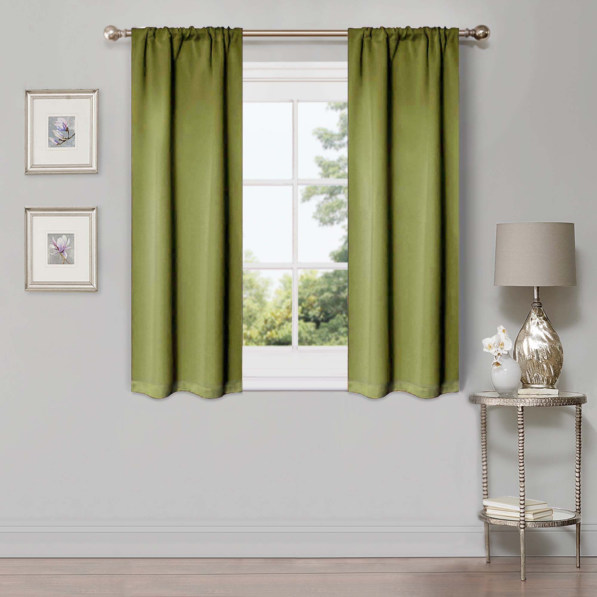 Blackout Curtains Set - Solid Classic Modern Rod Pocket Style for Bedroom & Living Room - Light Blocking & Noise Reducing Window Treatments