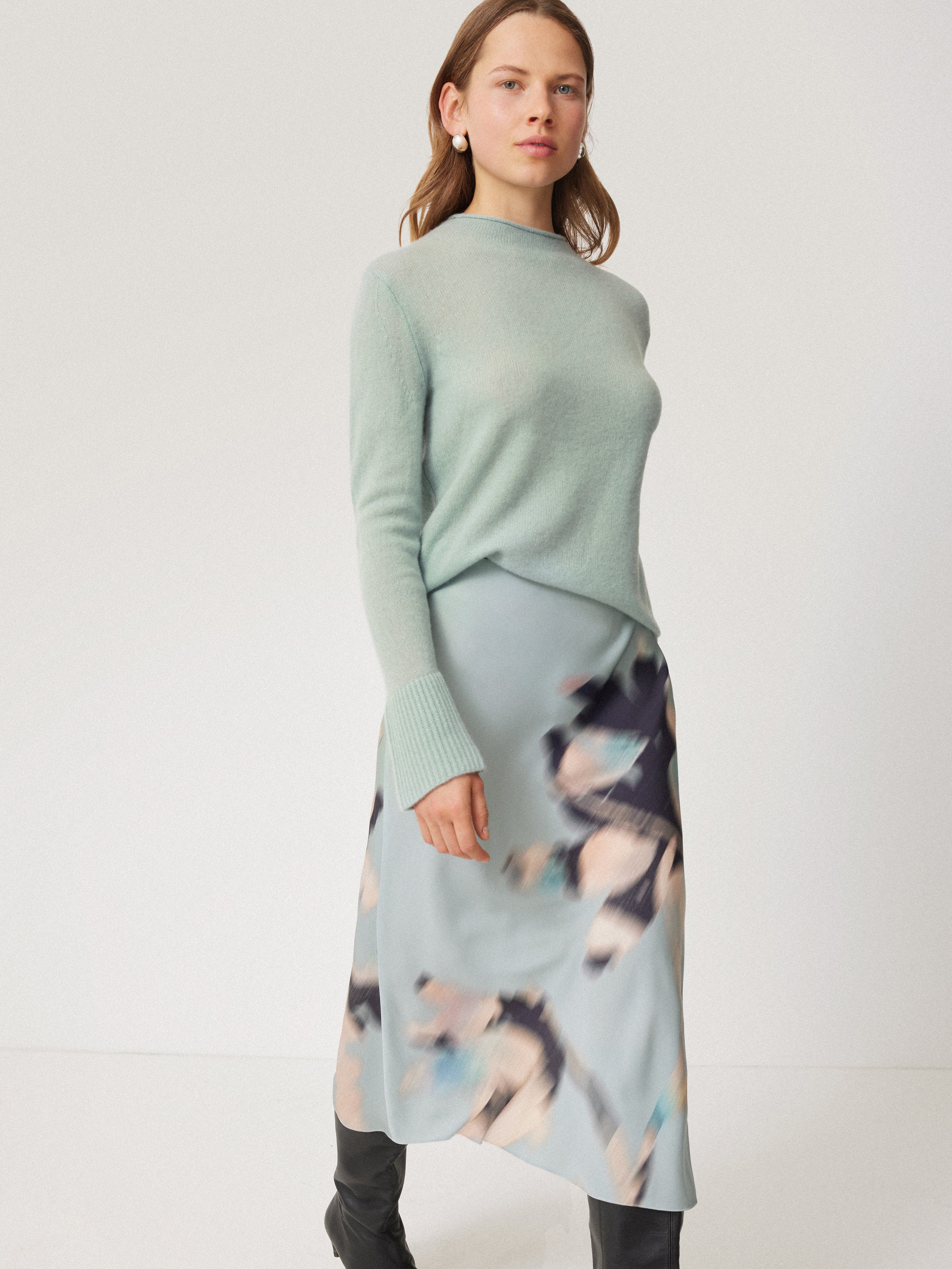 Cloud Cashmere Eldon Jumper | Soft Blue Haze Sweater for Women | Perfect for Office Wear & Winter Layering