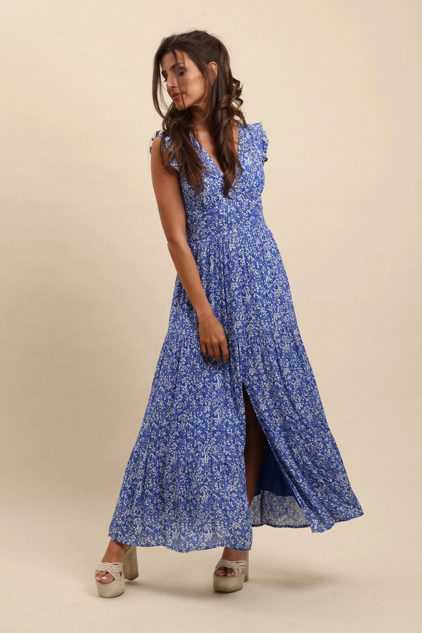 Floral Print Long Robe for Women - Soft & Comfortable Loungewear for Relaxing at Home, Spa Days, and Vacation Getaways