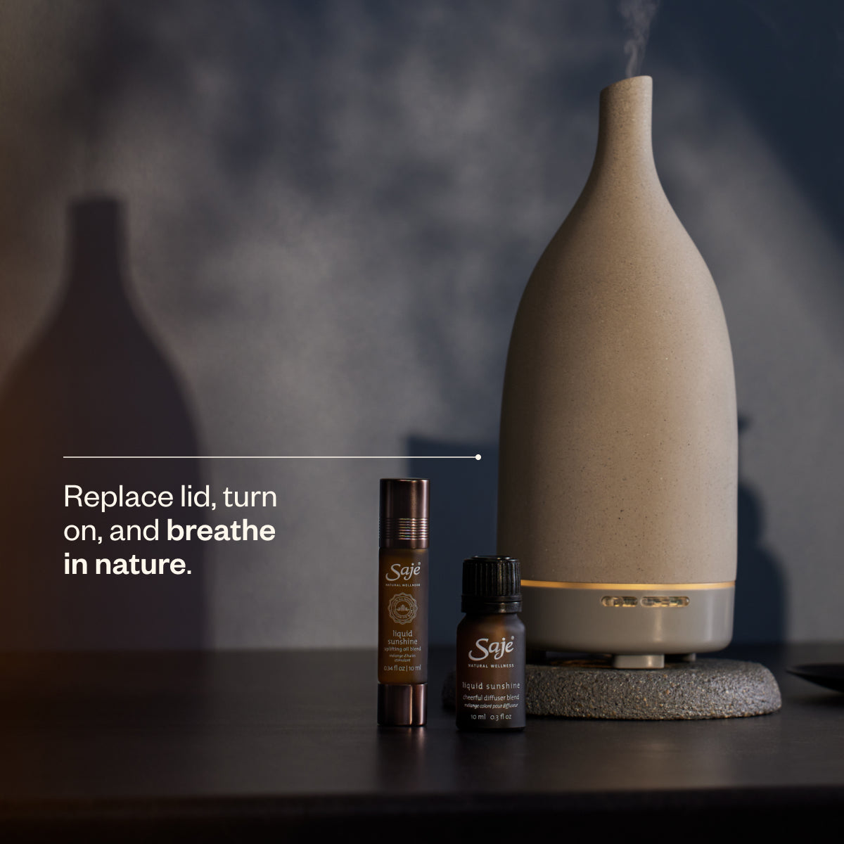 Aroma Om Essential Oil Diffuser | Natural Stone Ultrasonic Humidifier for Home, Office, Yoga & Meditation - Relaxing Aromatherapy Gift