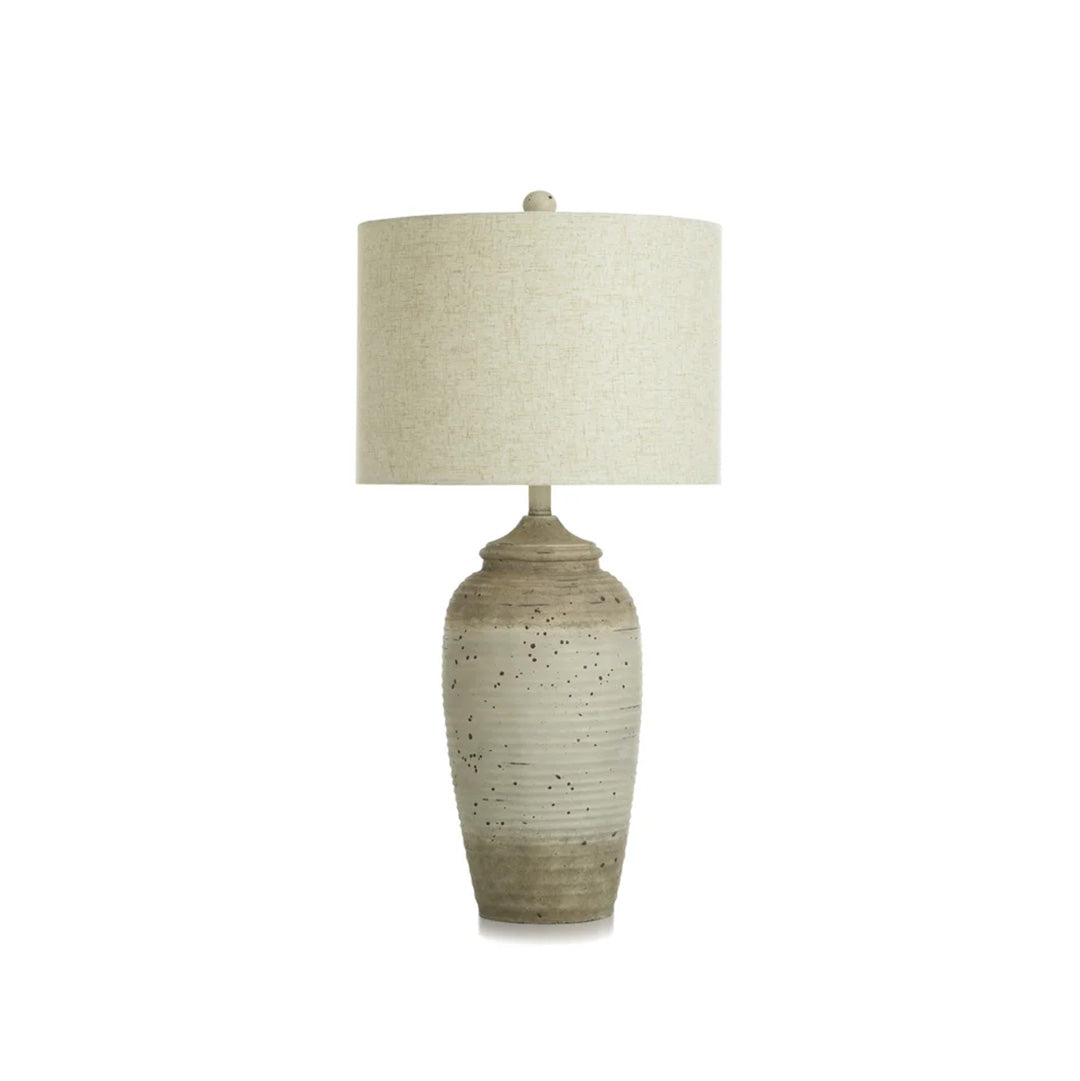 Bronzecotta Table Lamp - Modern Ceramic Nightstand Light for Bedroom, Living Room & Office - Warm White LED Bulb Included