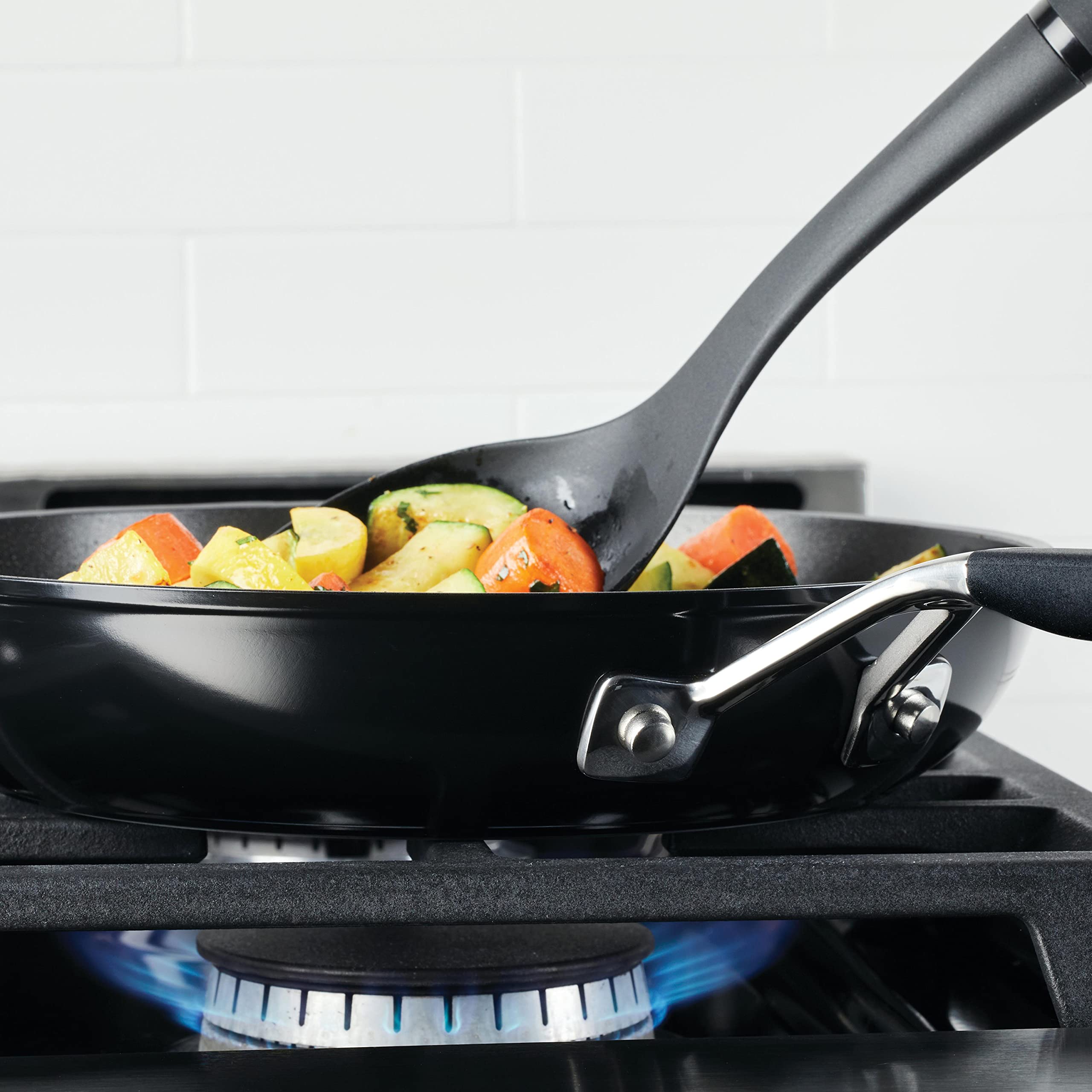 KitchenAid Hard Anodized Nonstick Frying Pan Set - 8.25 & 10 Inch Skillets, Onyx Black - Perfect for Sautéing, Frying & Cooking Eggs, Pancakes & More