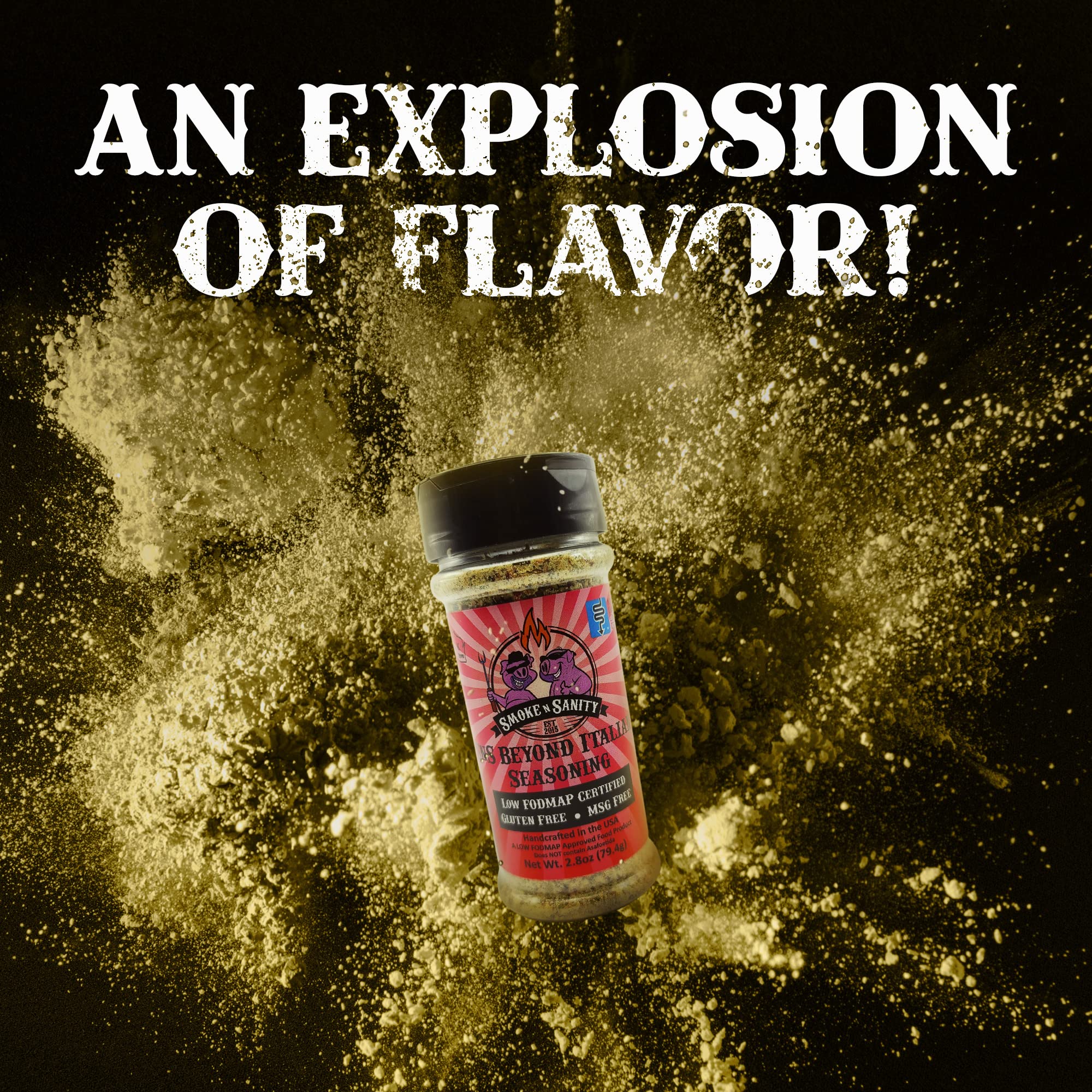 Smoke n Sanity SnS Beyond Italian Seasoning | Monash Certified Low FODMAP | Gluten Free | Kosher Certified | Dairy Free | 2.8 oz Shaker | Perfect for Pasta, Pizza & Mediterranean Dishes