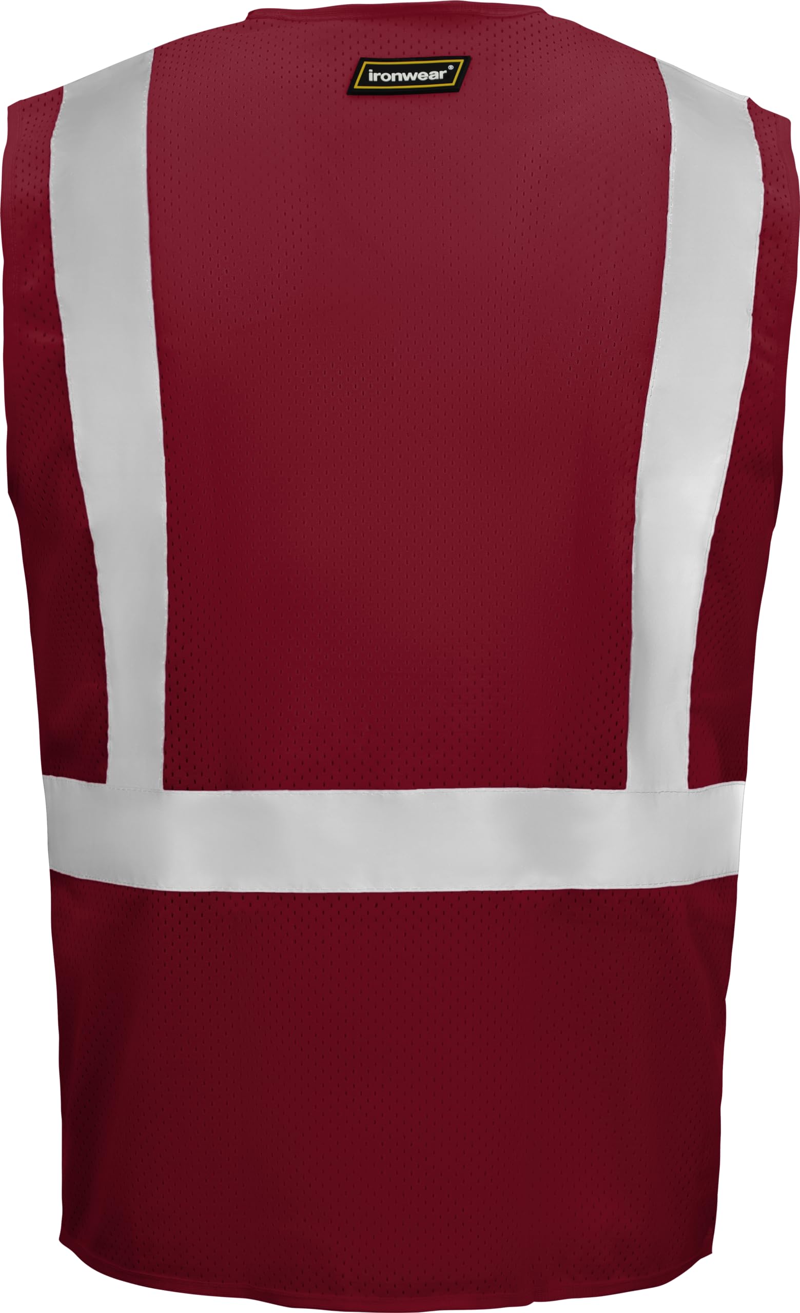 Ironwear 1284 Class 2 Polyester Safety Vest with Zipper & Radio Clips - High Visibility Reflective Work Vest for Construction, Road Crew & Emergency Responders