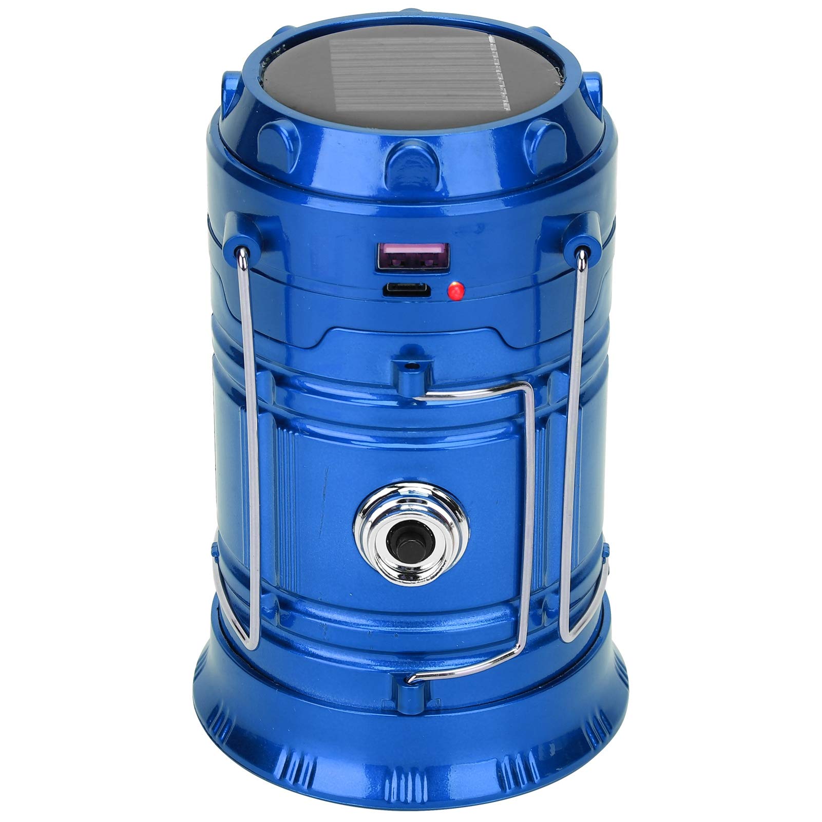 Solar Powered Stainless Steel LED Camping Tent Light - Durable Portable Lantern for Outdoor Adventures, Hiking, Backpacking & Emergency Use