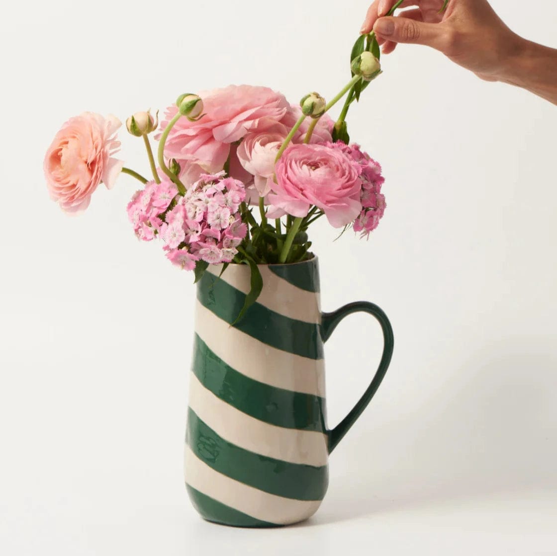 Stylish Cabana Stripe Green Water Jug - Perfect for Beach Picnics, Pool Parties & Outdoor Gatherings