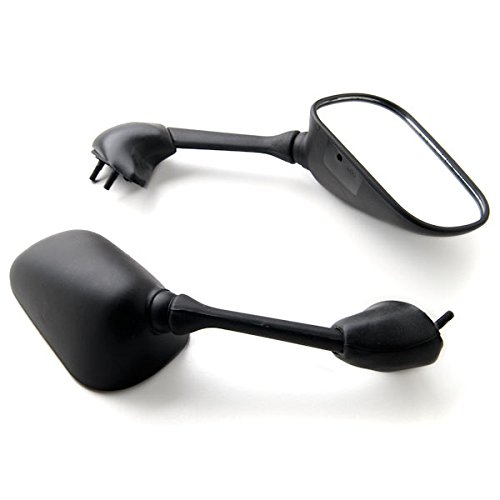 Krator Black Replacement Motorcycle Mirrors - Left & Right Side Set for 2000 Yamaha YZF R6 - Durable Aftermarket Bike Mirrors for Enhanced Safety & Style on Road Trips & Commuting