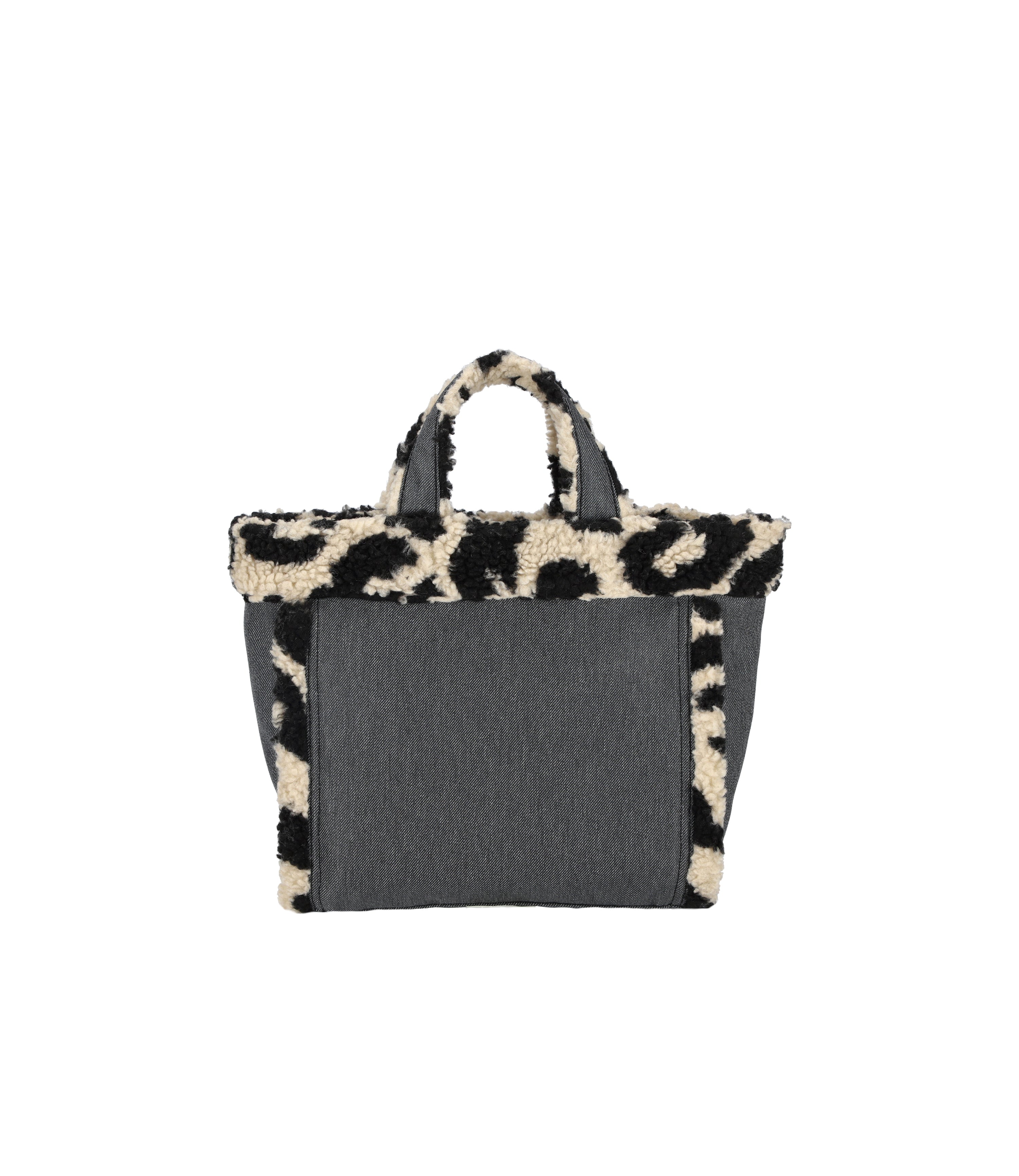 Black Denim/Leopard Sherpa