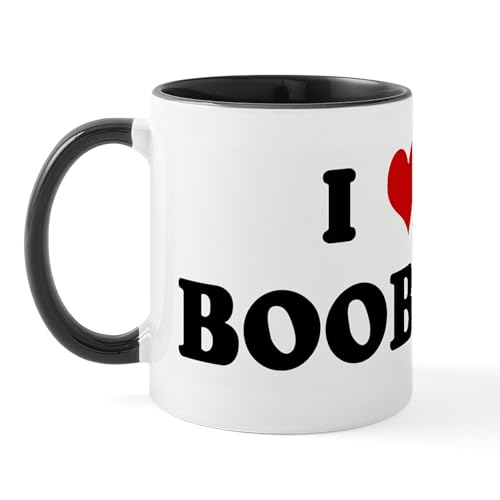 White/Black Inside - I Love BOOBIES Mug