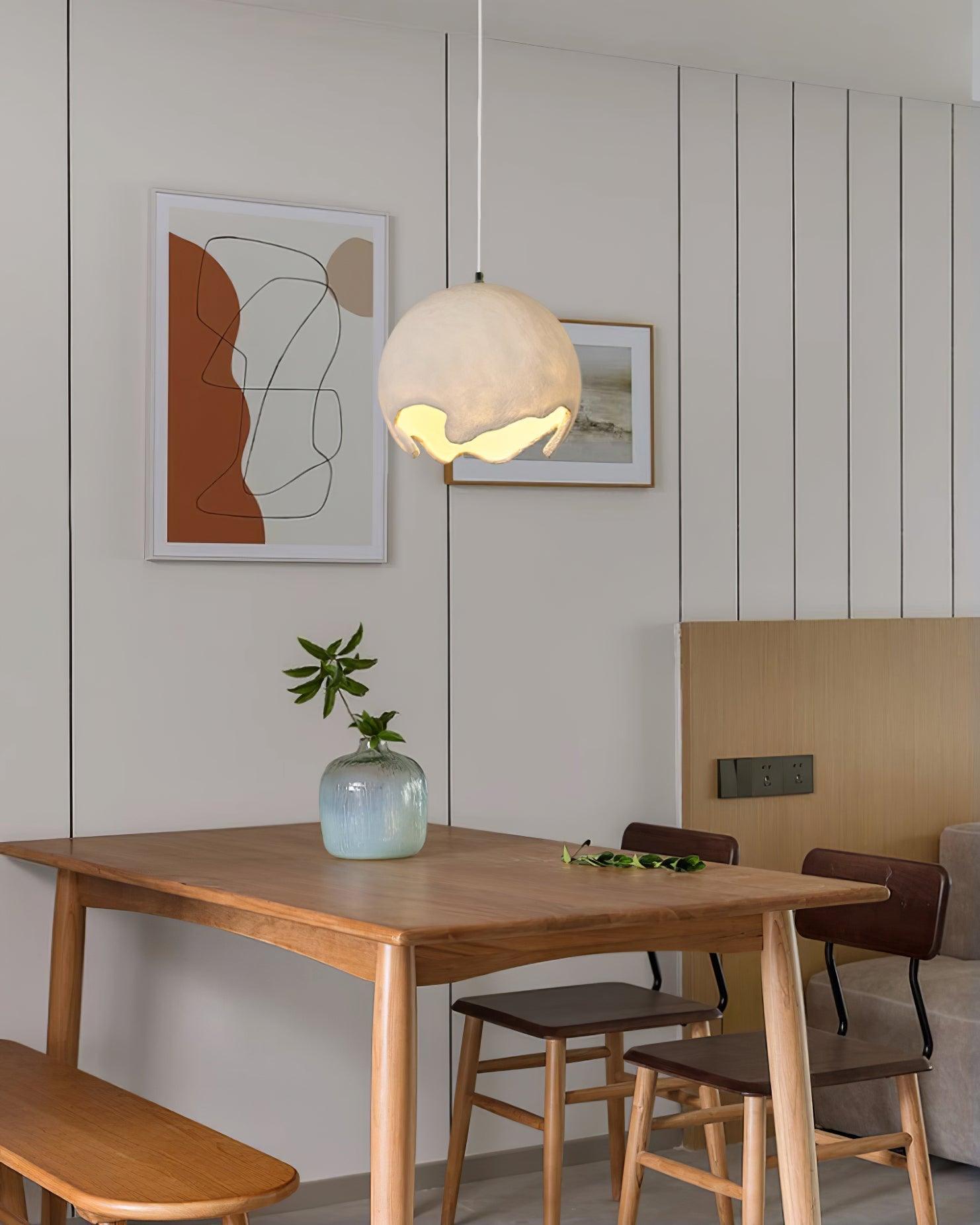 Modern Geometric Resin Pendant Light - Handcrafted Hexagon Ceiling Lamp for Dining Room, Kitchen Island & Bedroom Decor - Dimmable LED Lighting Fixture