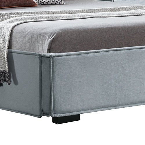 Estella Queen Upholstered Bed Frame with Button Tufted Headboard - Grey Upholstery Platform Bed - Perfect for Master Bedroom, Guest Room & Apartment Decor