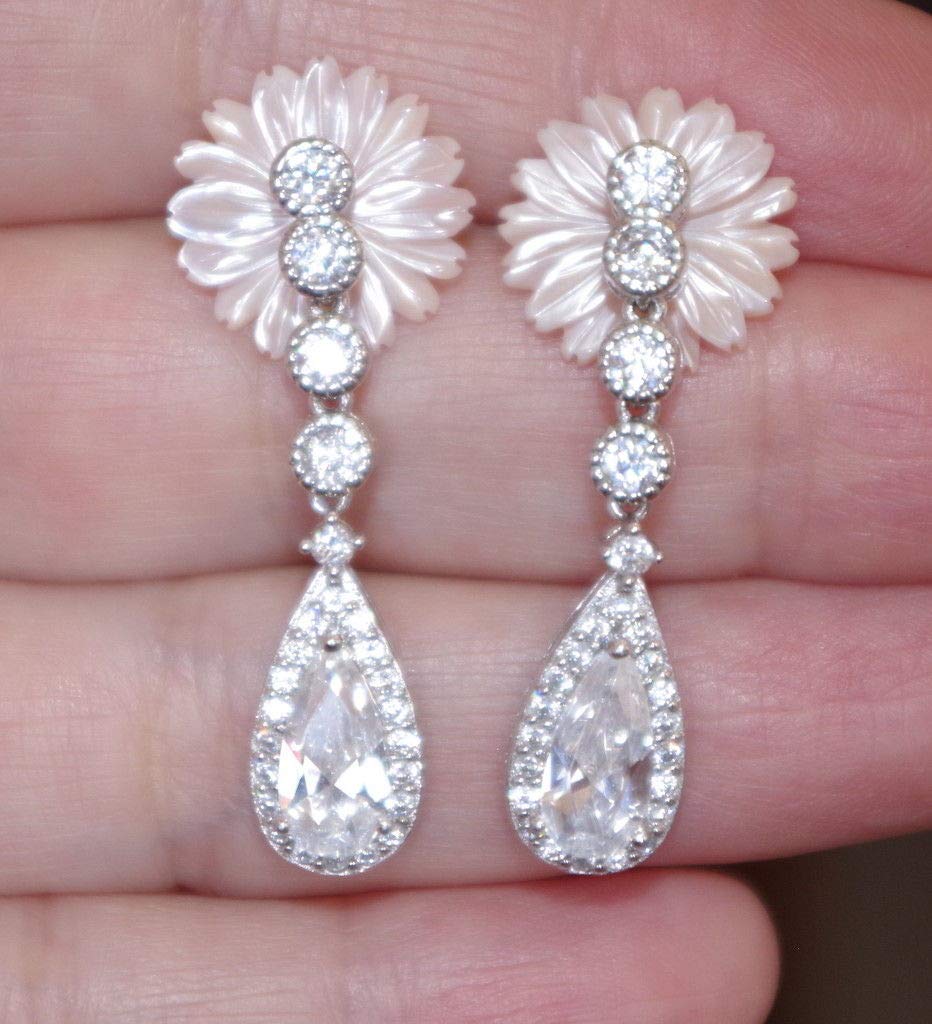 Angel Skin Coral Mother of Pearl (MOP) Carved Flower 15MM Jacket Studs - Elegant Jewelry for Women, Perfect for Formal Events & Bridal Accessories