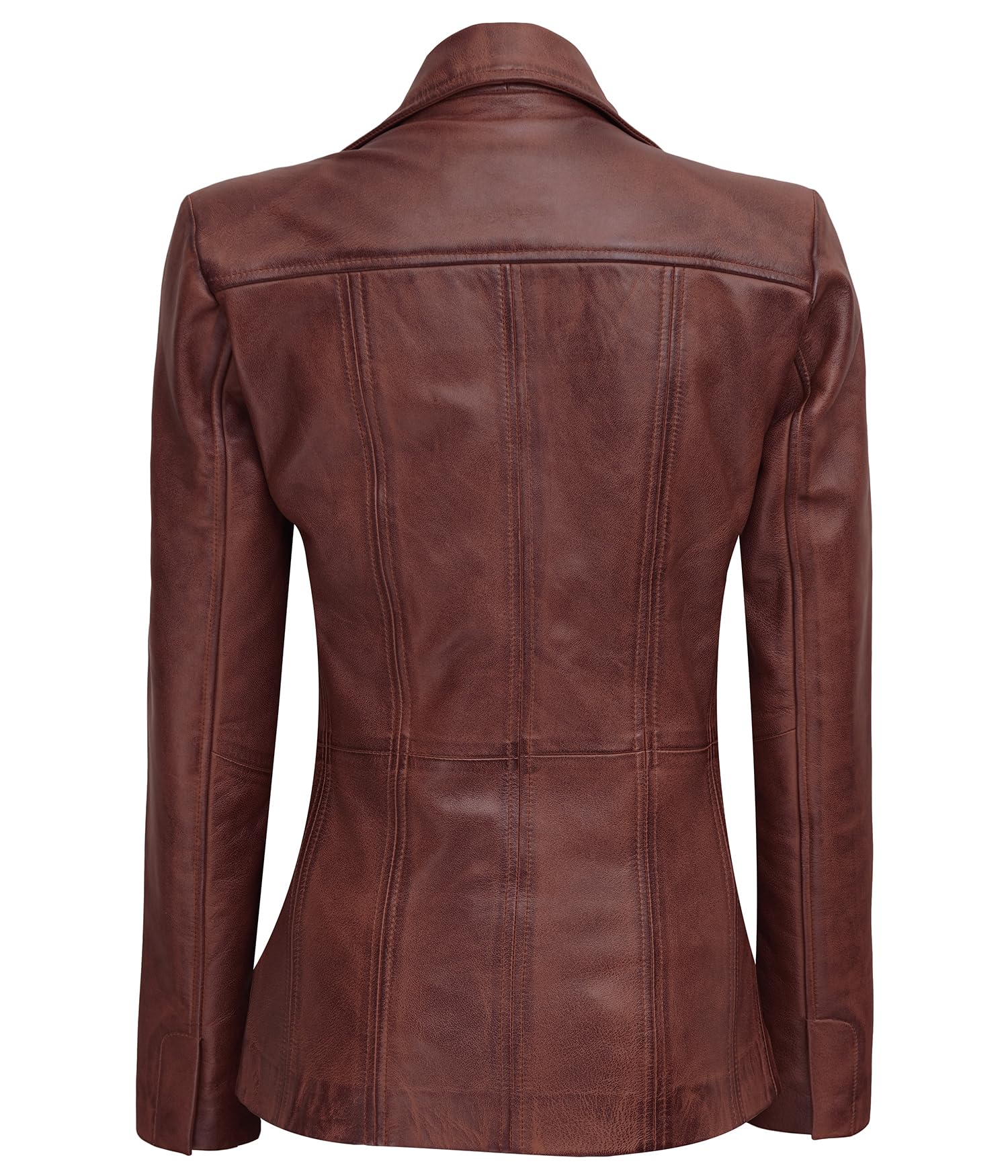 Genuine Lambskin Leather Blazers for Women - Business Casual Blazer Jackets - Slim Fit Office Wear & Evening Outfits