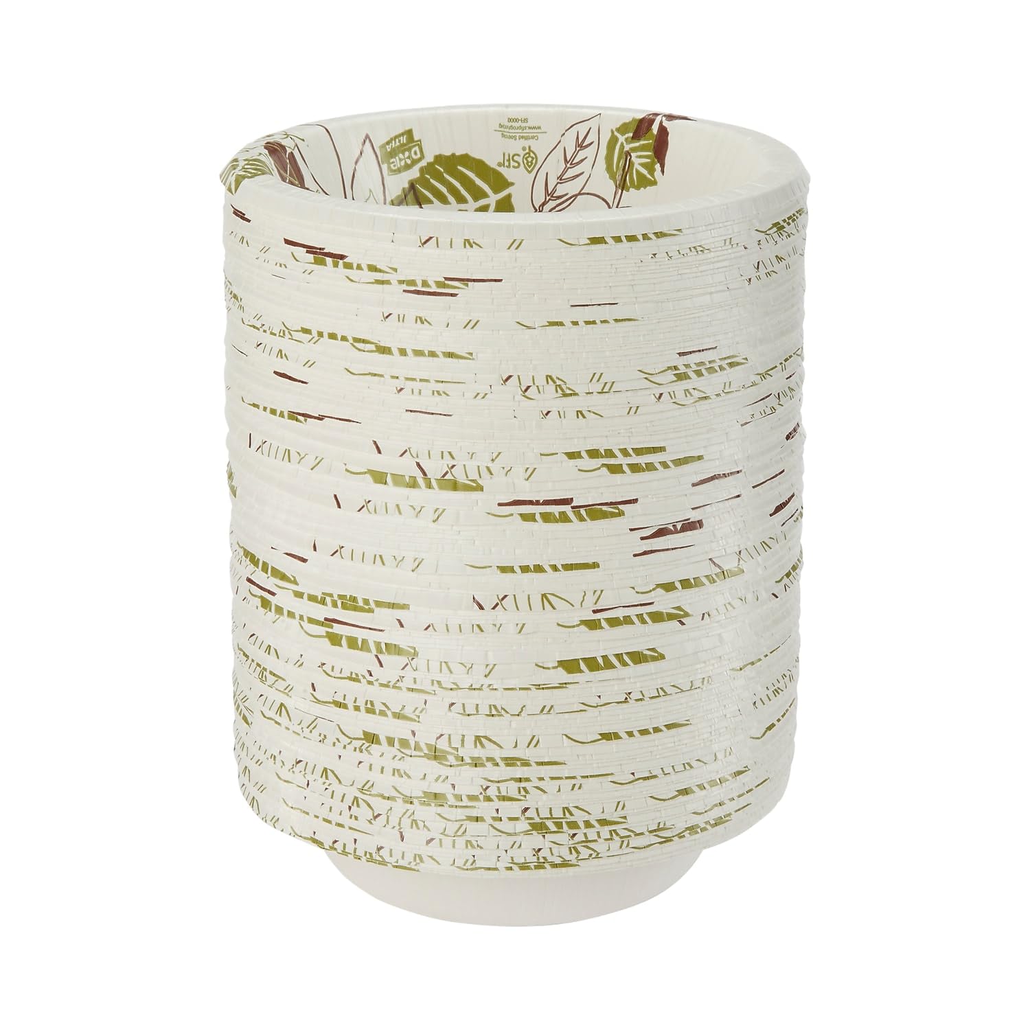 Dixie Ultra SX20PATH Heavyweight Paper Bowls - 20oz, 500 Count (Green/Burgundy) | Eco-Friendly Disposable Bowls for Parties, Picnics & Catering