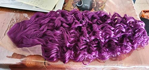 26 Inch Purple Lace Front Wigs for Women - Long Curly Human Hair Wig with Wig Cap | Natural Looking Daily Wear Synthetic Hair for Cosplay, Parties & Special Occasions