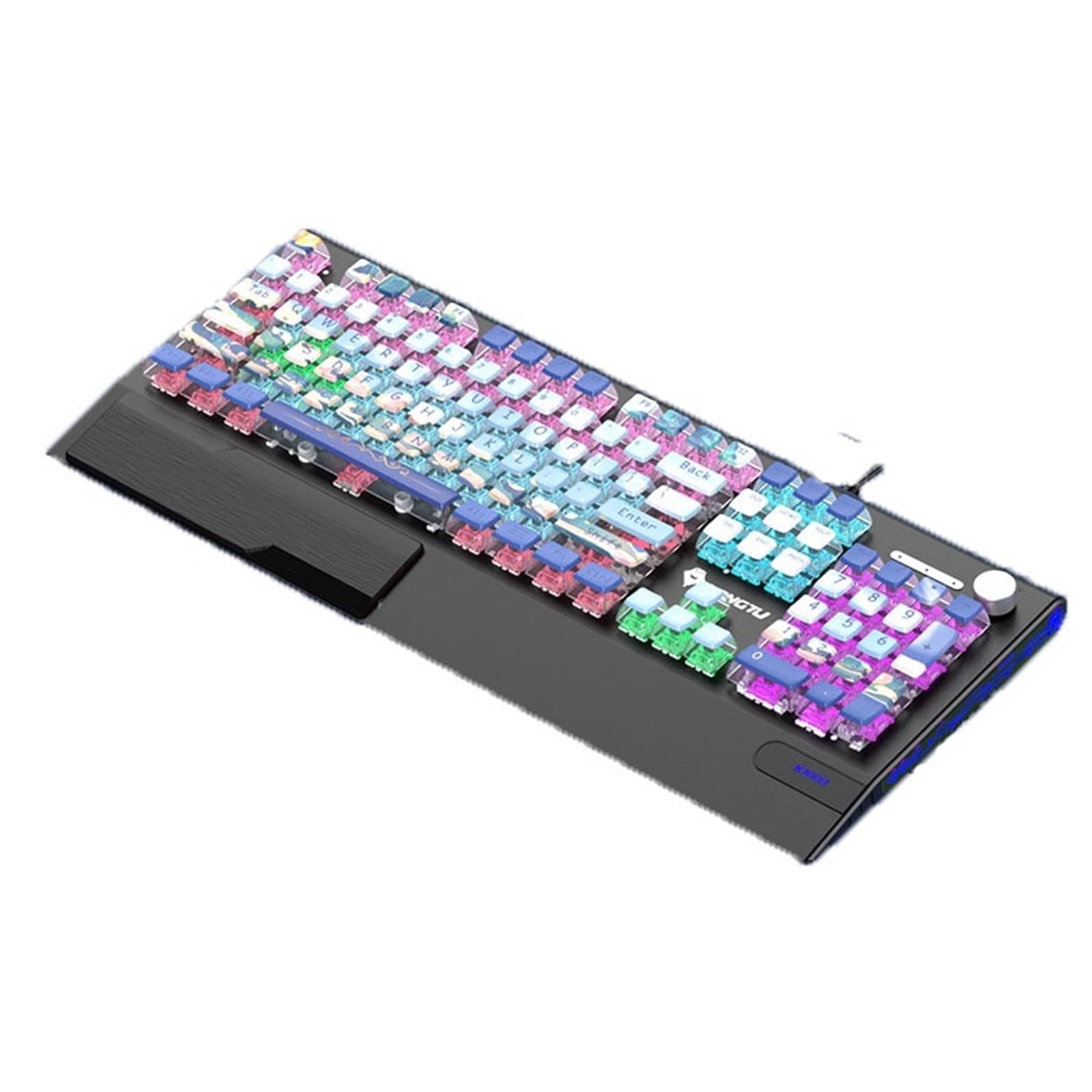 K1000 RGB Mechanical Gaming Keyboard - Wired USB Rainbow Backlit Keyboard with Quad Thermal Tech for PC Gamers & Office Work | Perfect for Gaming, Typing, and Professional Use