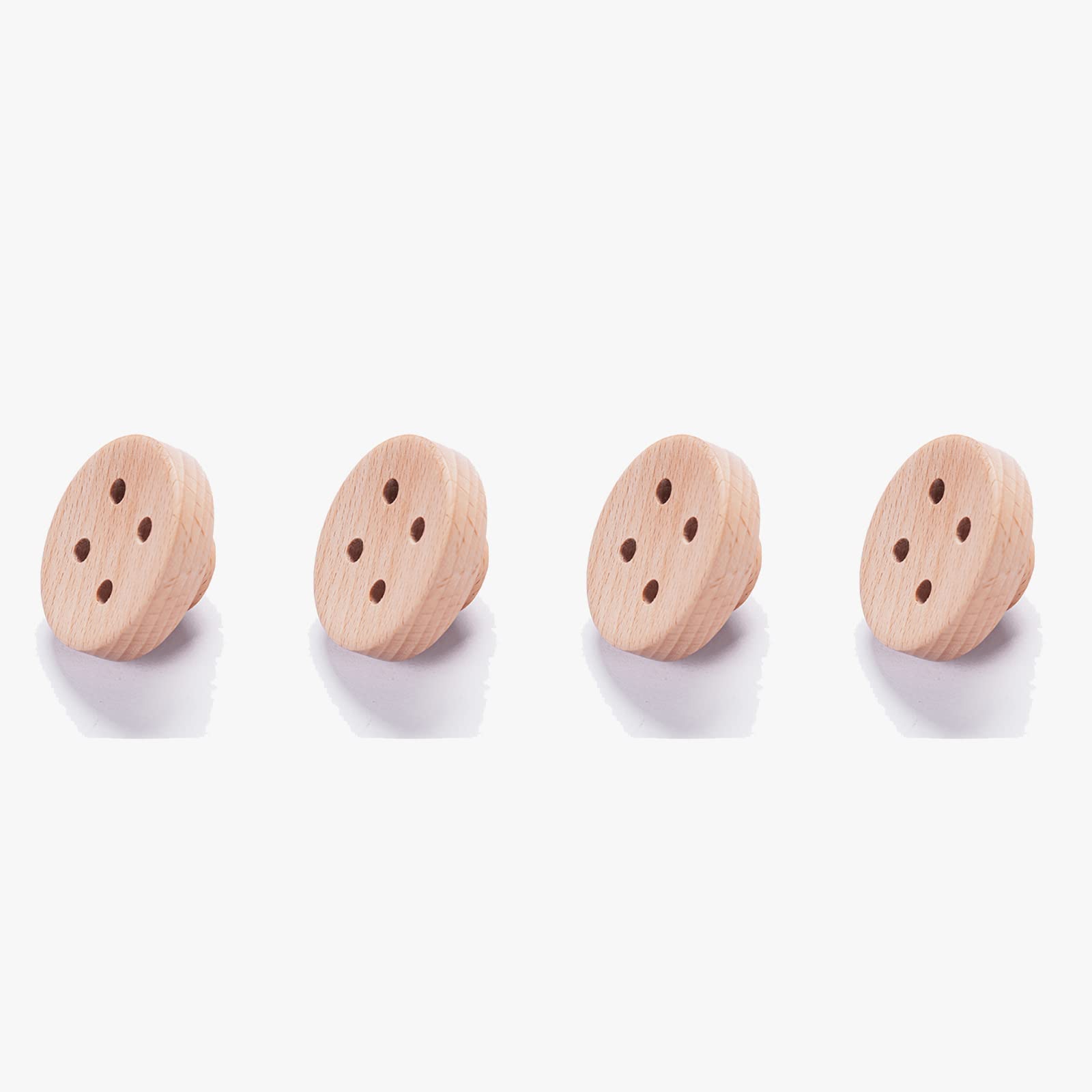4 Pack Wooden Cabinet Knobs - Nursery Drawer Handles for Furniture & Wall Decor