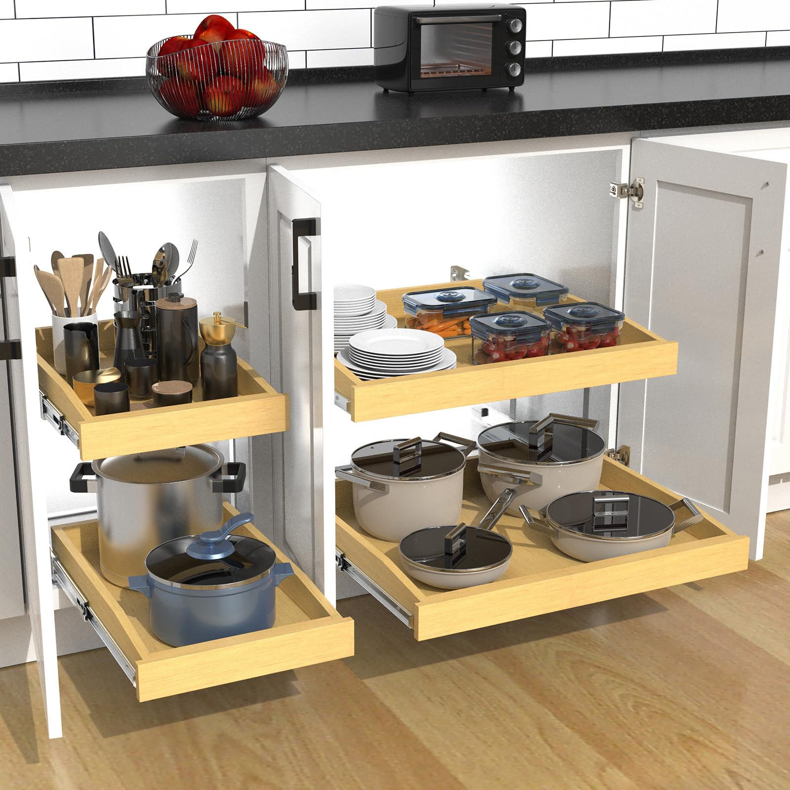 2 Tier Pull Out Cabinet Organizer - 17