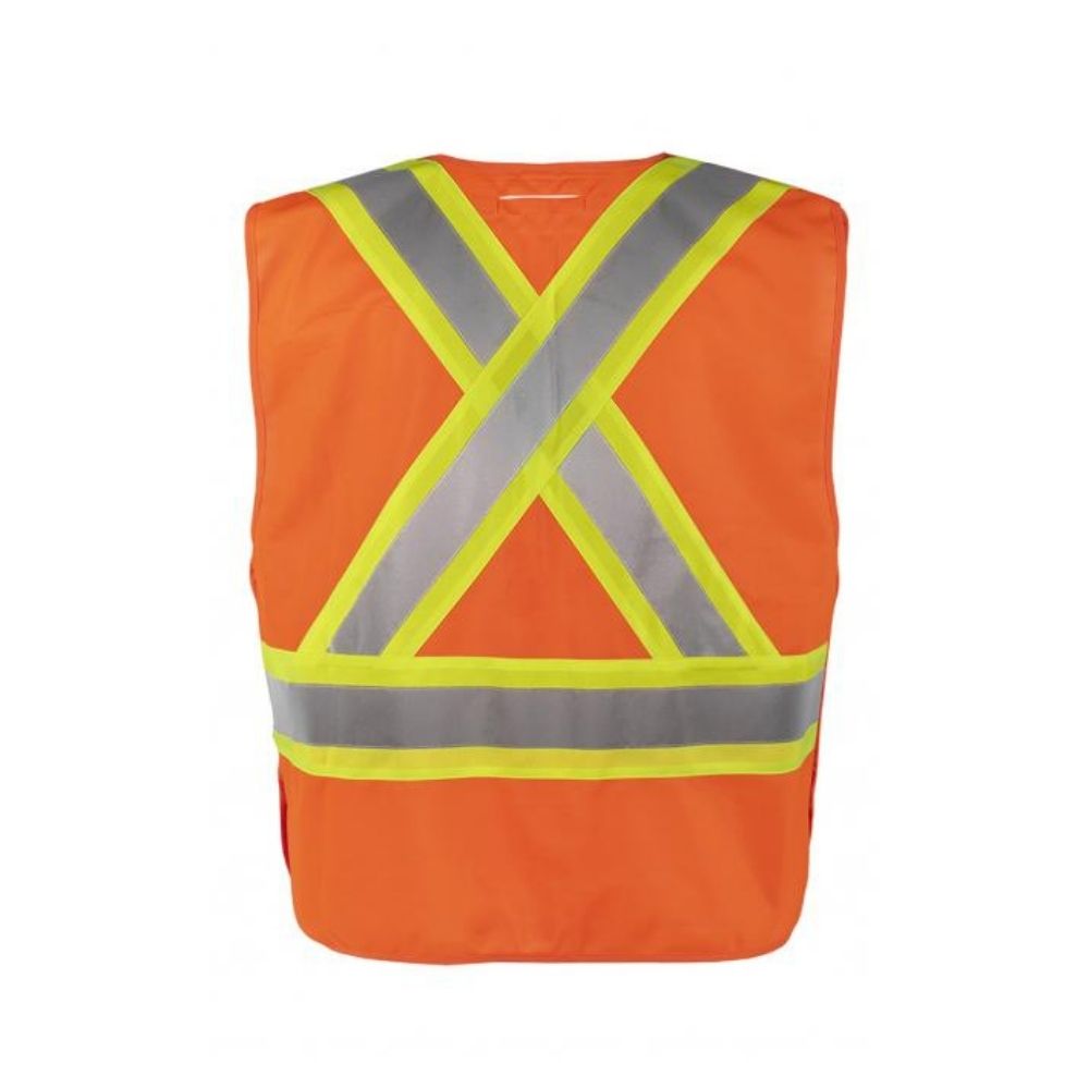 High Visibility Terra Tear Away Safety Vest - Orange 116600OR for Construction, Road Work & Emergency Responders