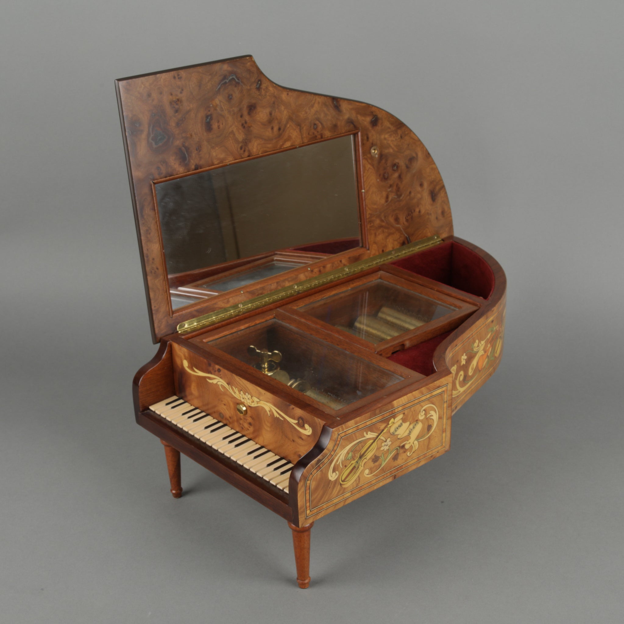 REUGE Grand Piano Concert Music Box - Tchaikovsky Swan Lake Melody - Handcrafted Wooden Musical Gift for Home Decor, Wedding Anniversary & Luxury Collectibles