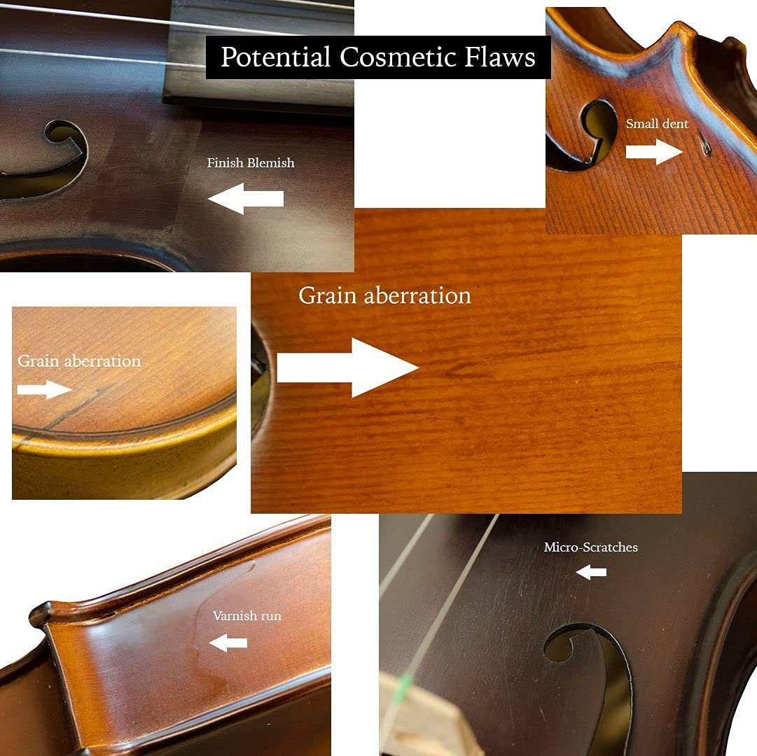 Bunnel G1 3/4 Size Violin Outfit with Carrying Case & Accessories - Solid Maple Wood Body & Ebony Fittings by Kennedy Violins - Perfect for Students, Beginners & Intermediate Players